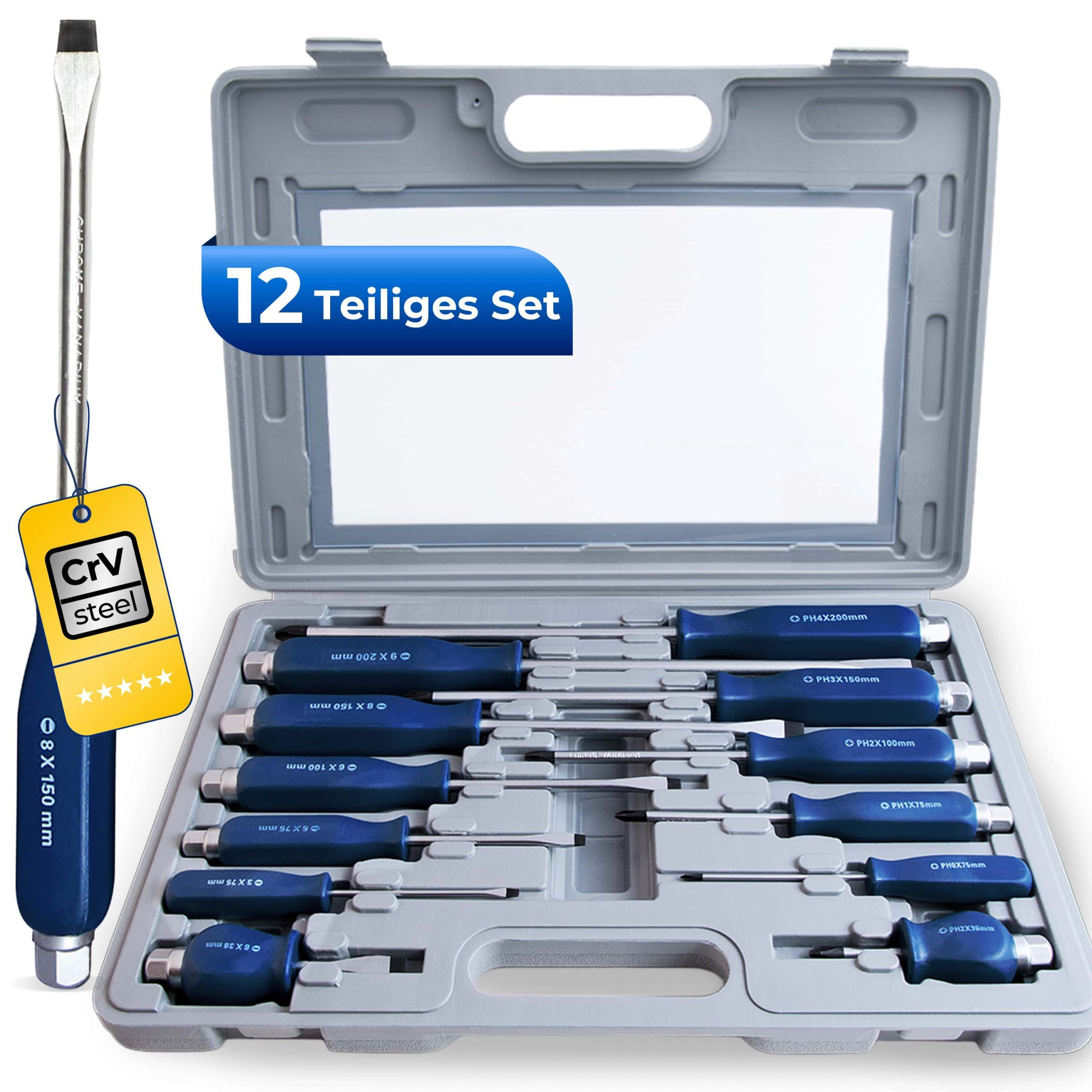 Spezial-Schraubendreherset 12-tlg aus Chrom-Vanadium-Stahl