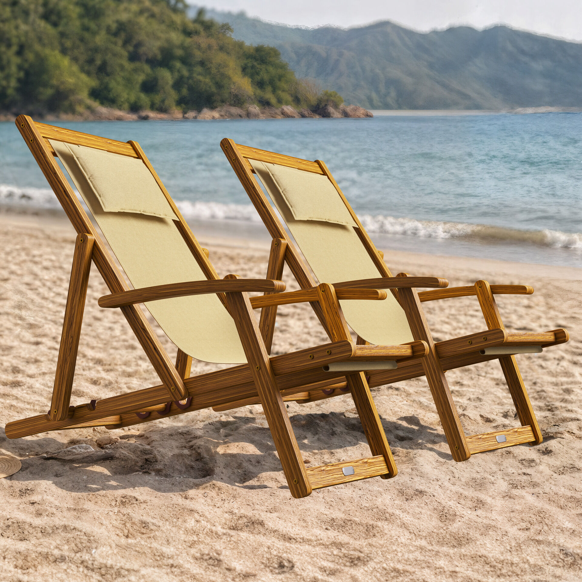 Gartenliege Creme Akazienholz 94x60x94cm