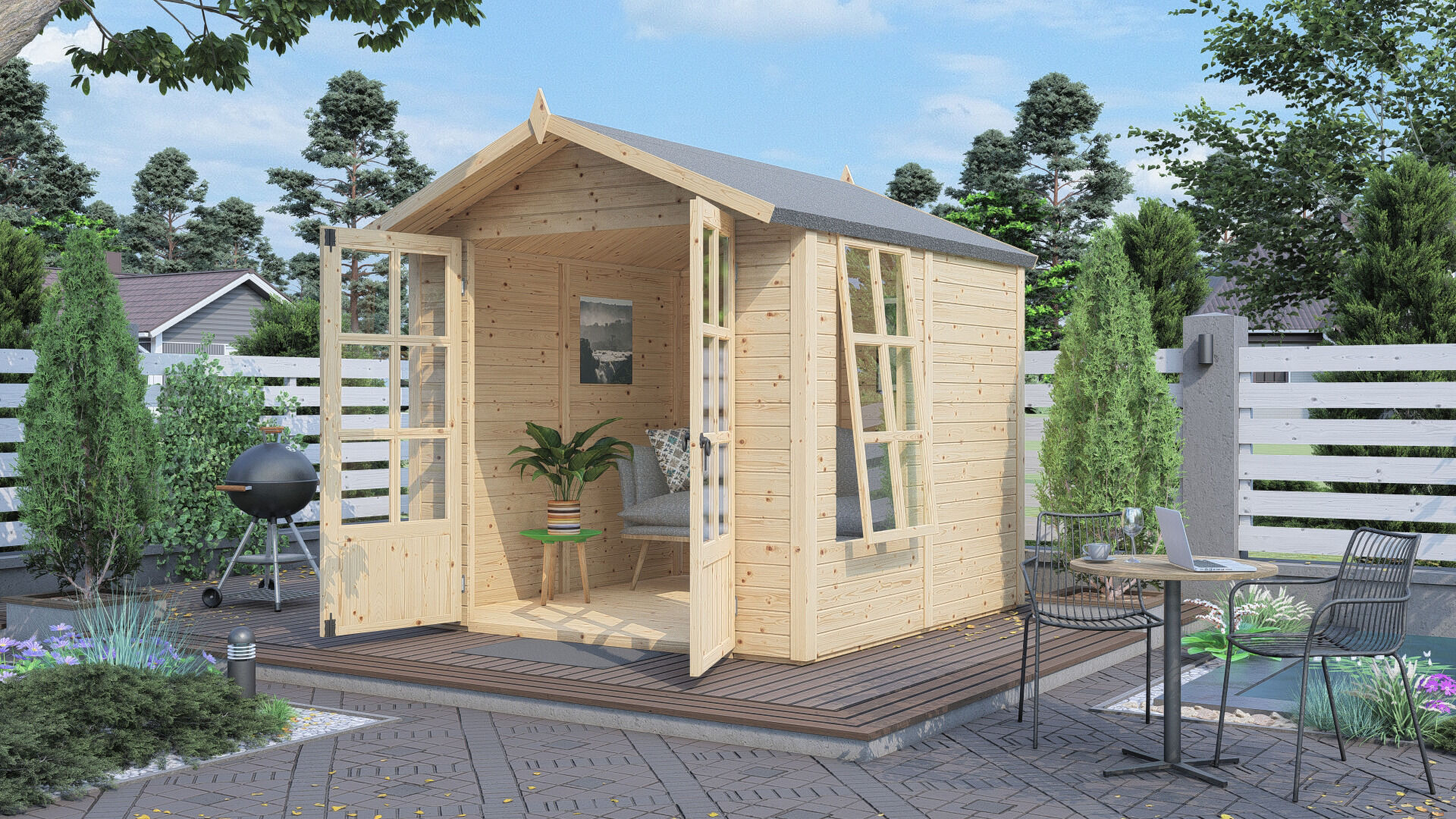 Gartenhaus MELROSE naturbelassen 202 x 207 cm