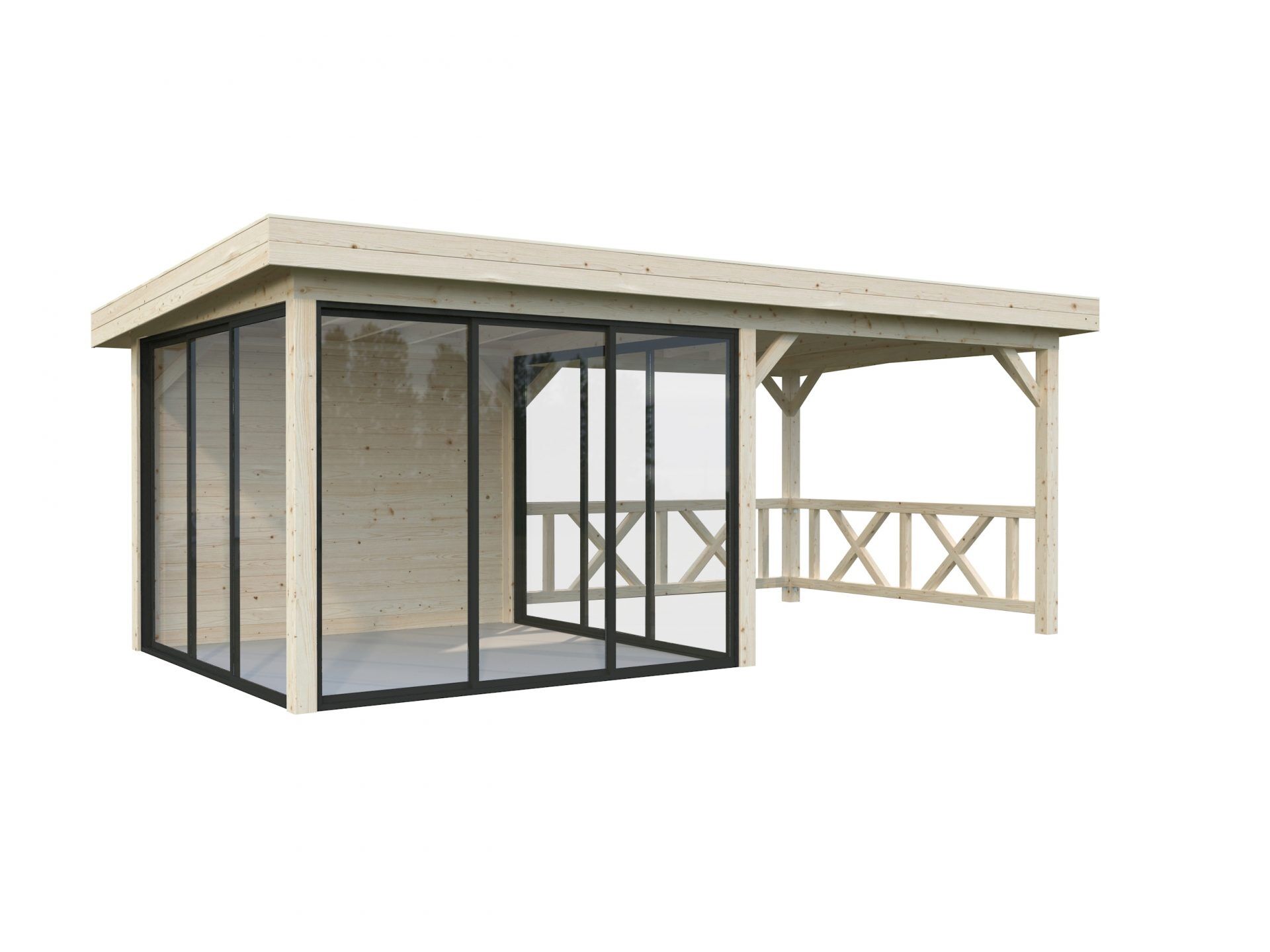 Palmako modernes Gartenhaus Lenna 16,6 m2 Set 404 Slide