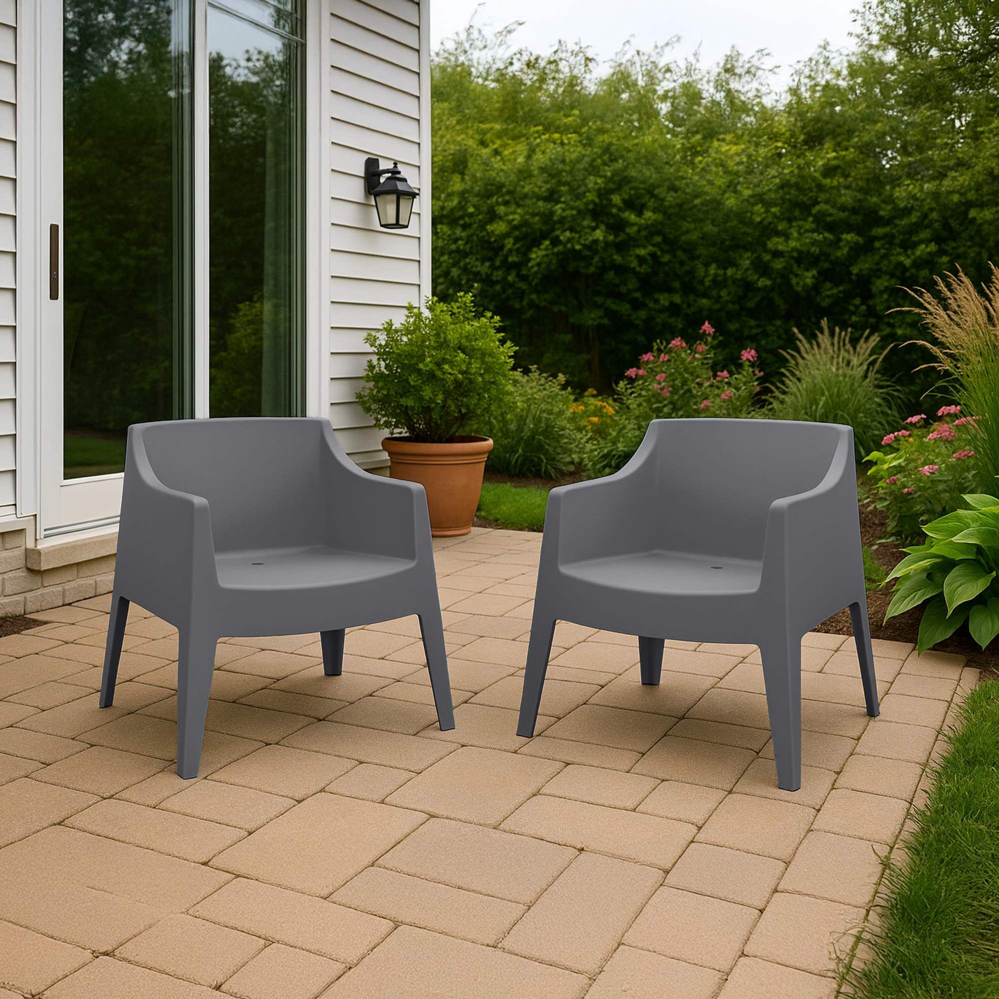 4er Set Stühle Bartal, dunkelgrau