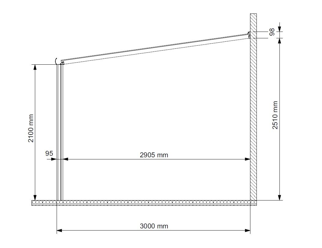 Aluminium Terrassenüberdachung Compact Line 304x300 cm Anthrazit
