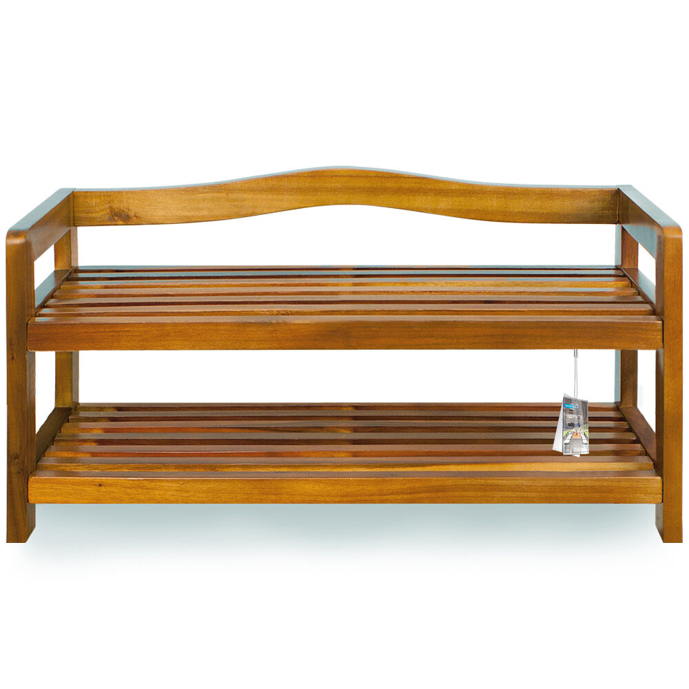 Schuhregal Akazienholz 2 Etagen