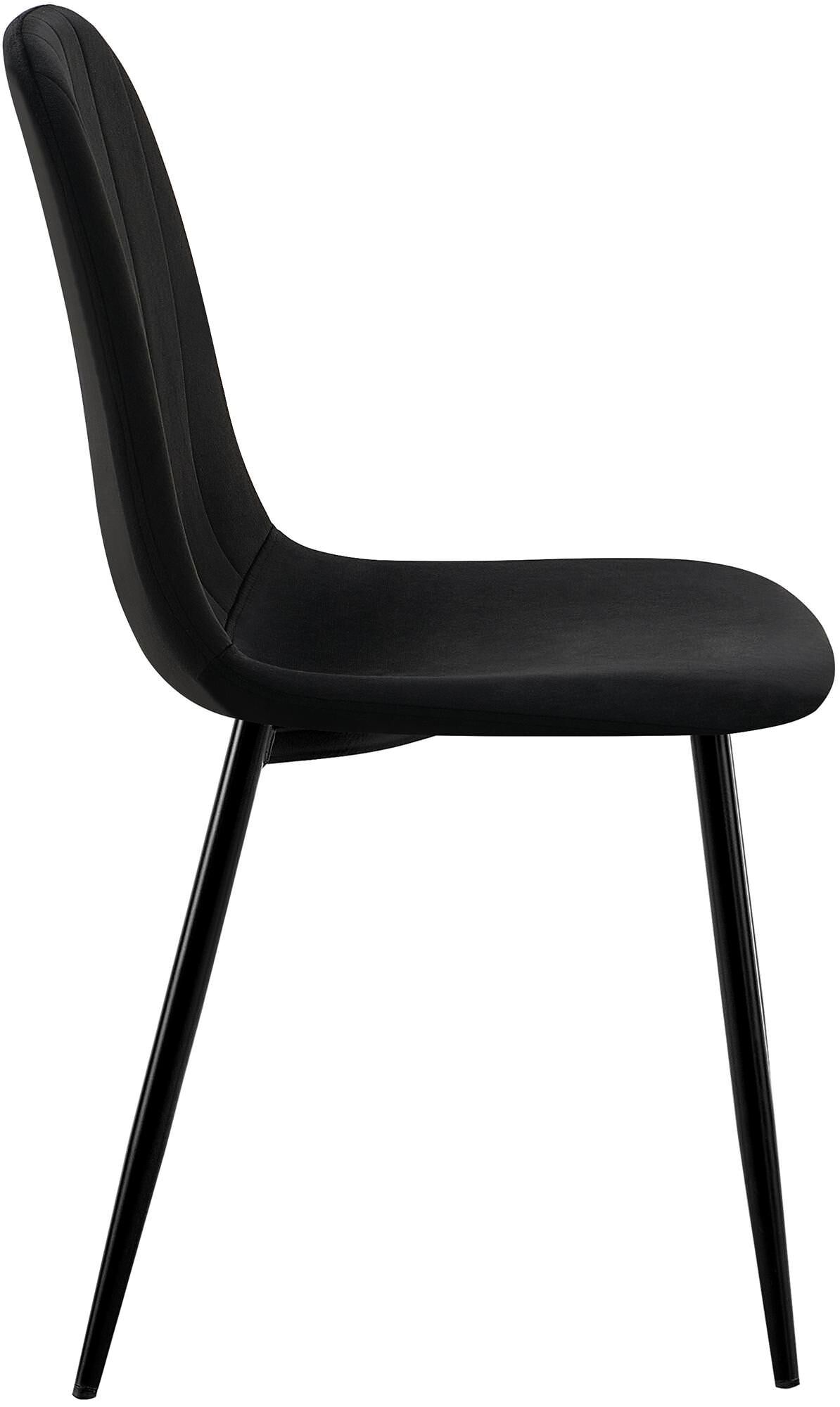 4er Set Esszimmerstuhl Baxter Samt, schwarz