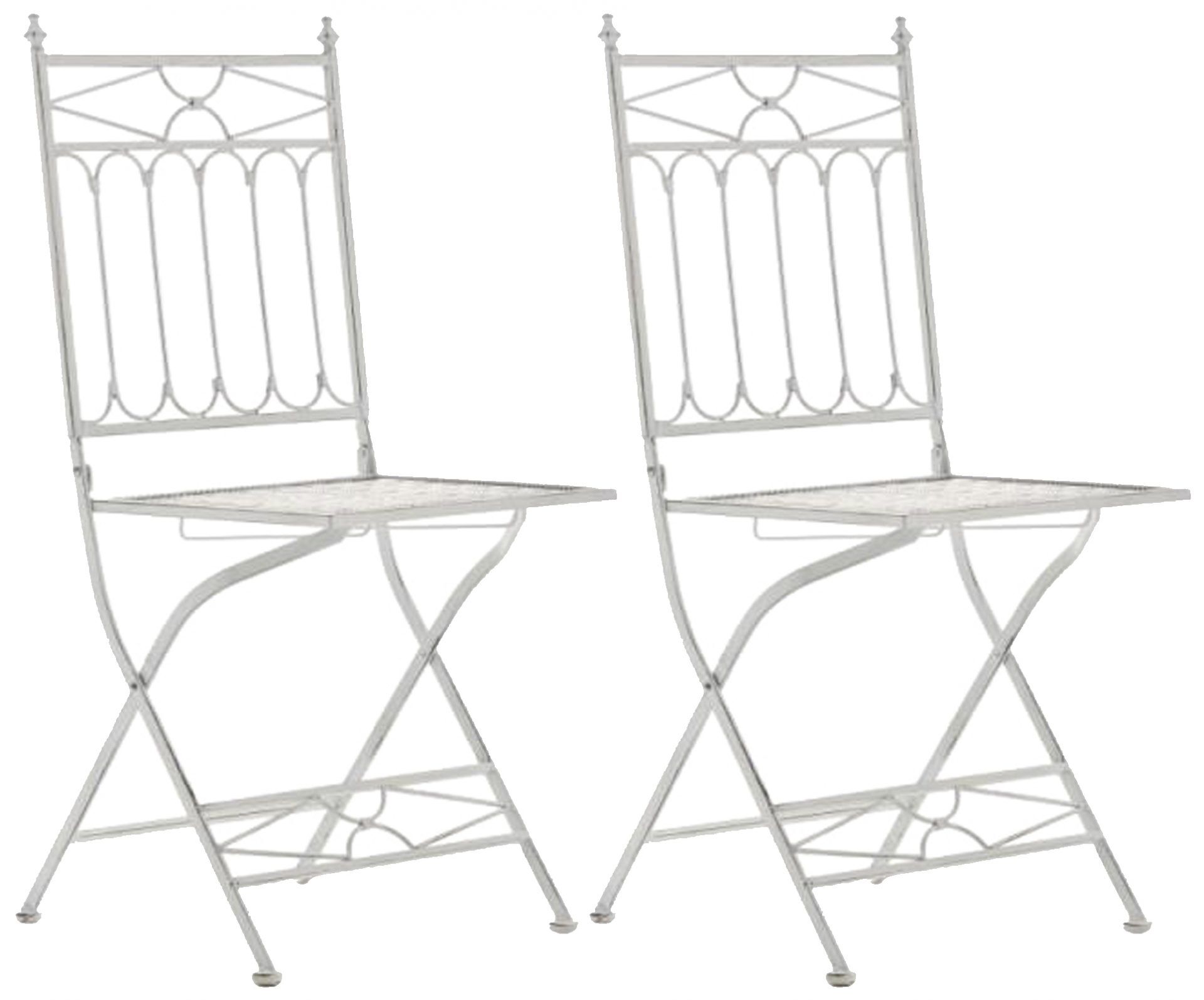 2er Set Klappstuhl Asina, antik weiß