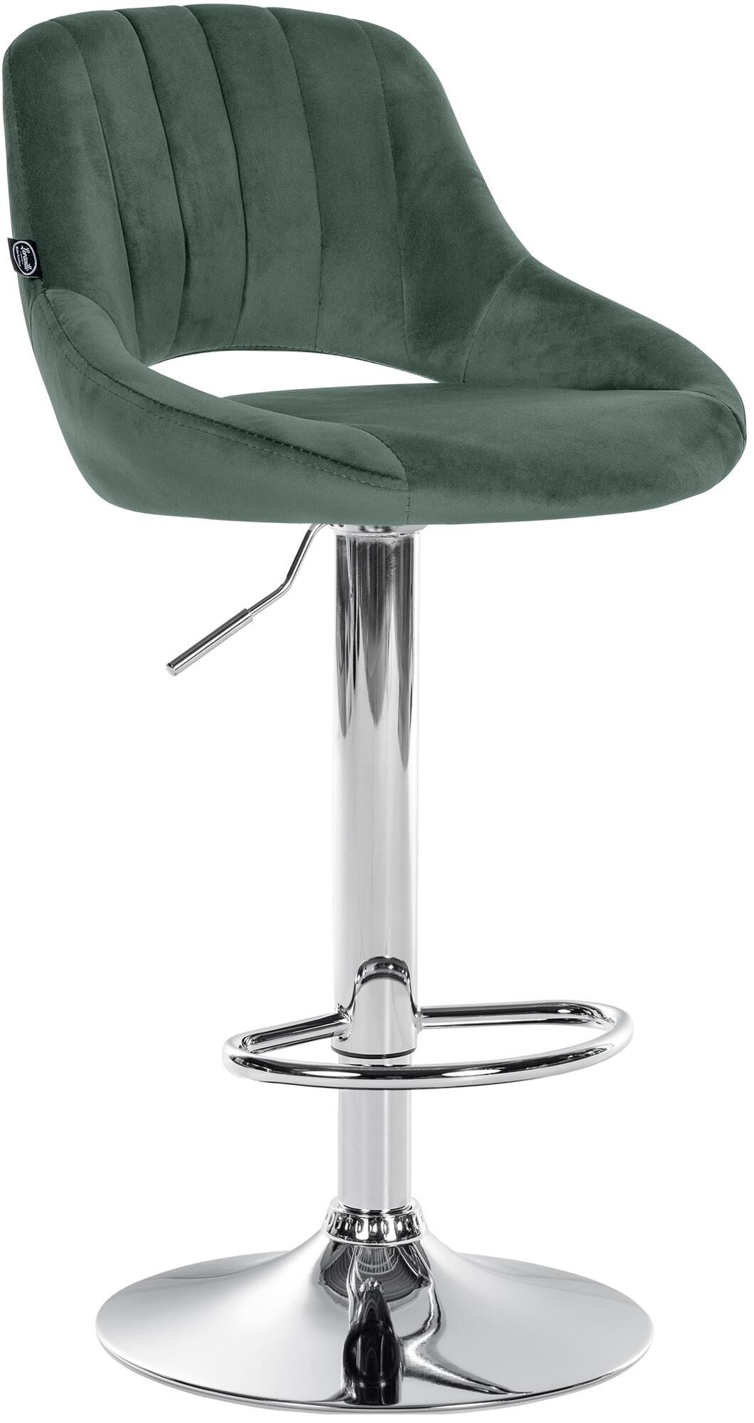 Barhocker Milet Samt chrom, grün