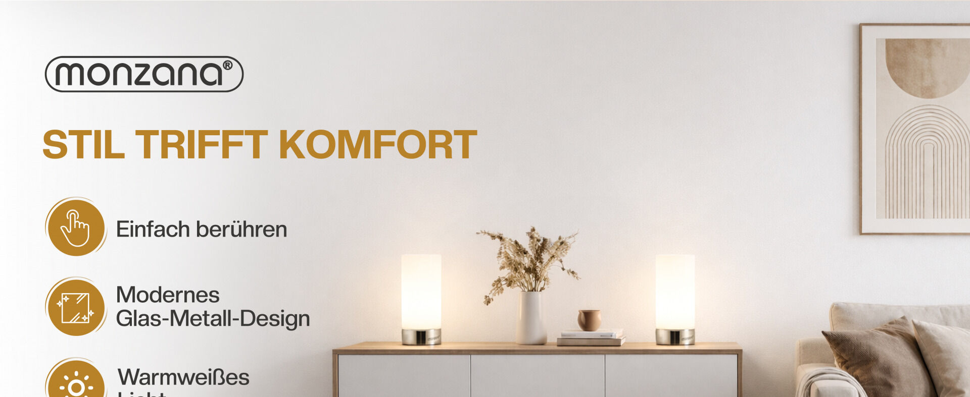 Tischlampe Golau 2er-Set Weiß