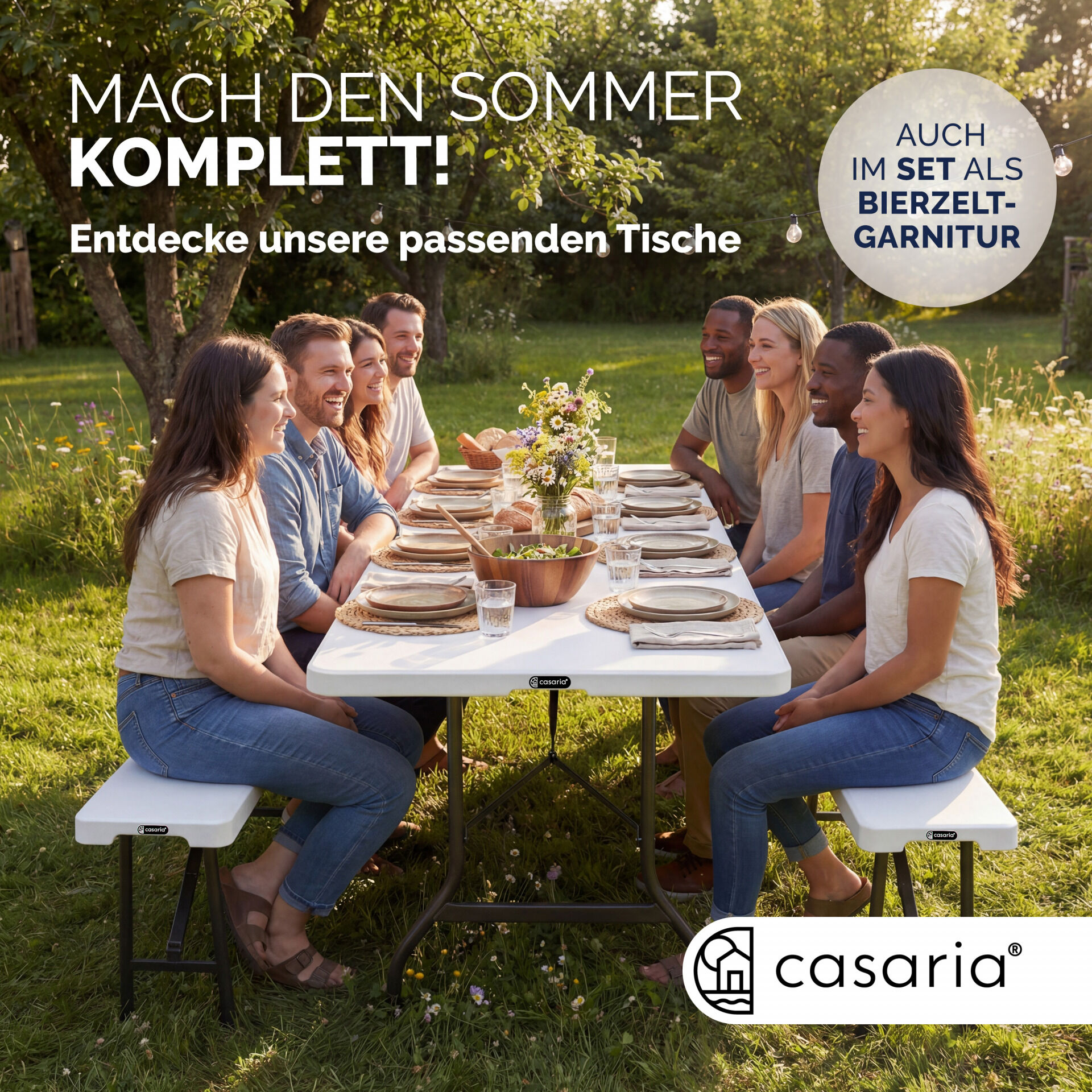 Bierbank 2er-Set klappbar platzsparend für 8 Personen 200kg je Bank