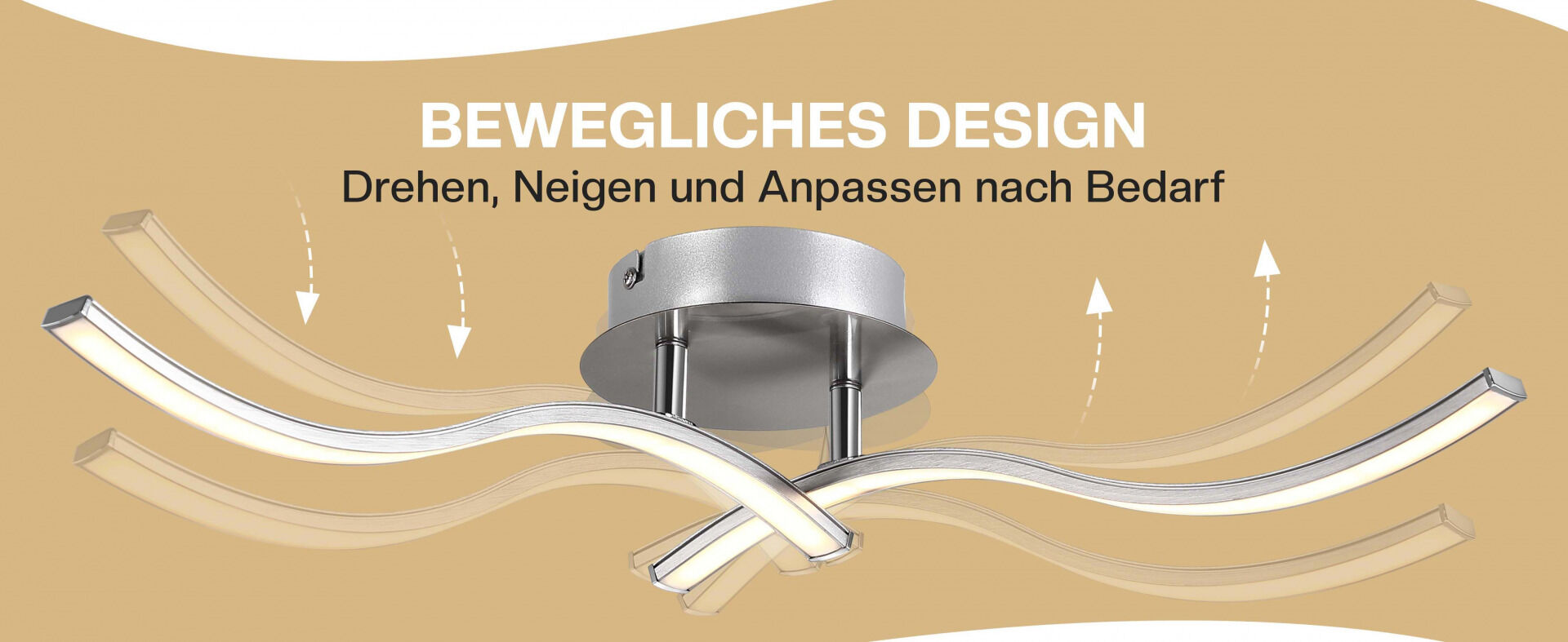 LED Deckenleuchte Tigull 4-flammig