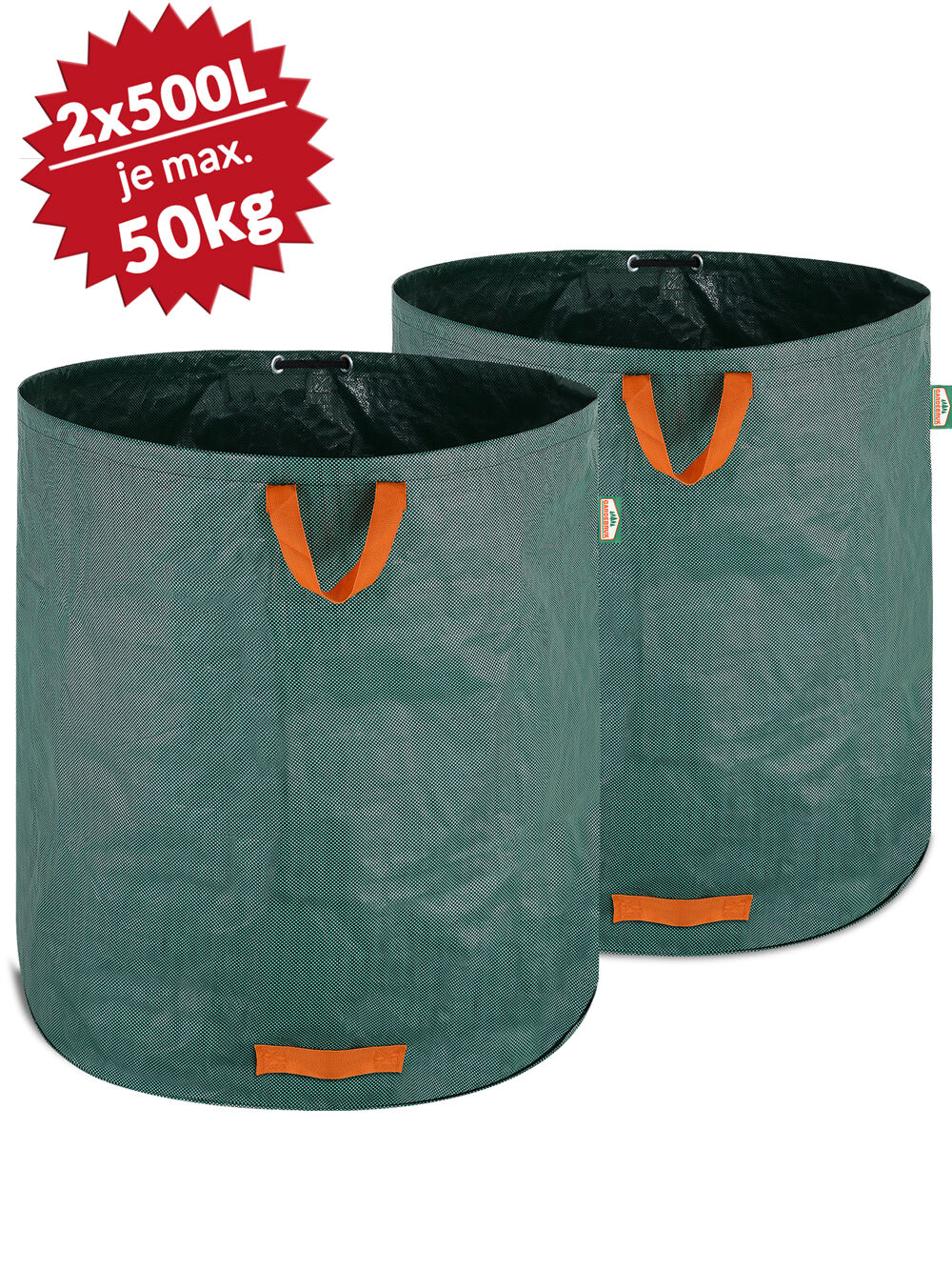 Gartenabfallsack 2er-Set Grün je 500 Liter