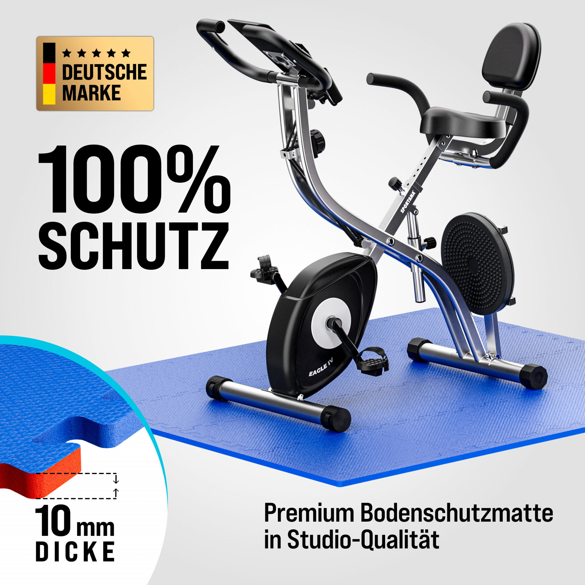Bodenschutz-/Puzzlematten 16-tlg Blau 180x180x1cm