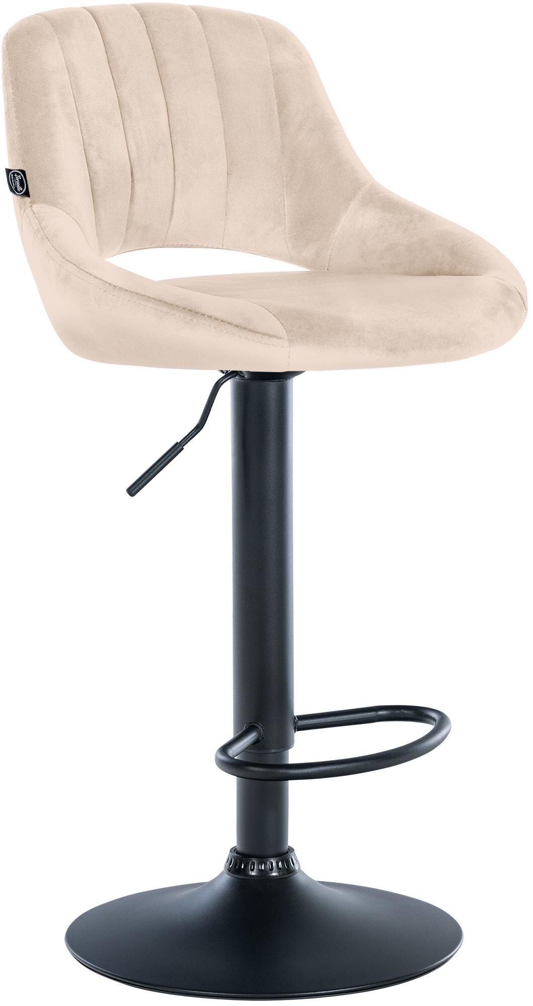 Barhocker Milet Samt schwarz, creme