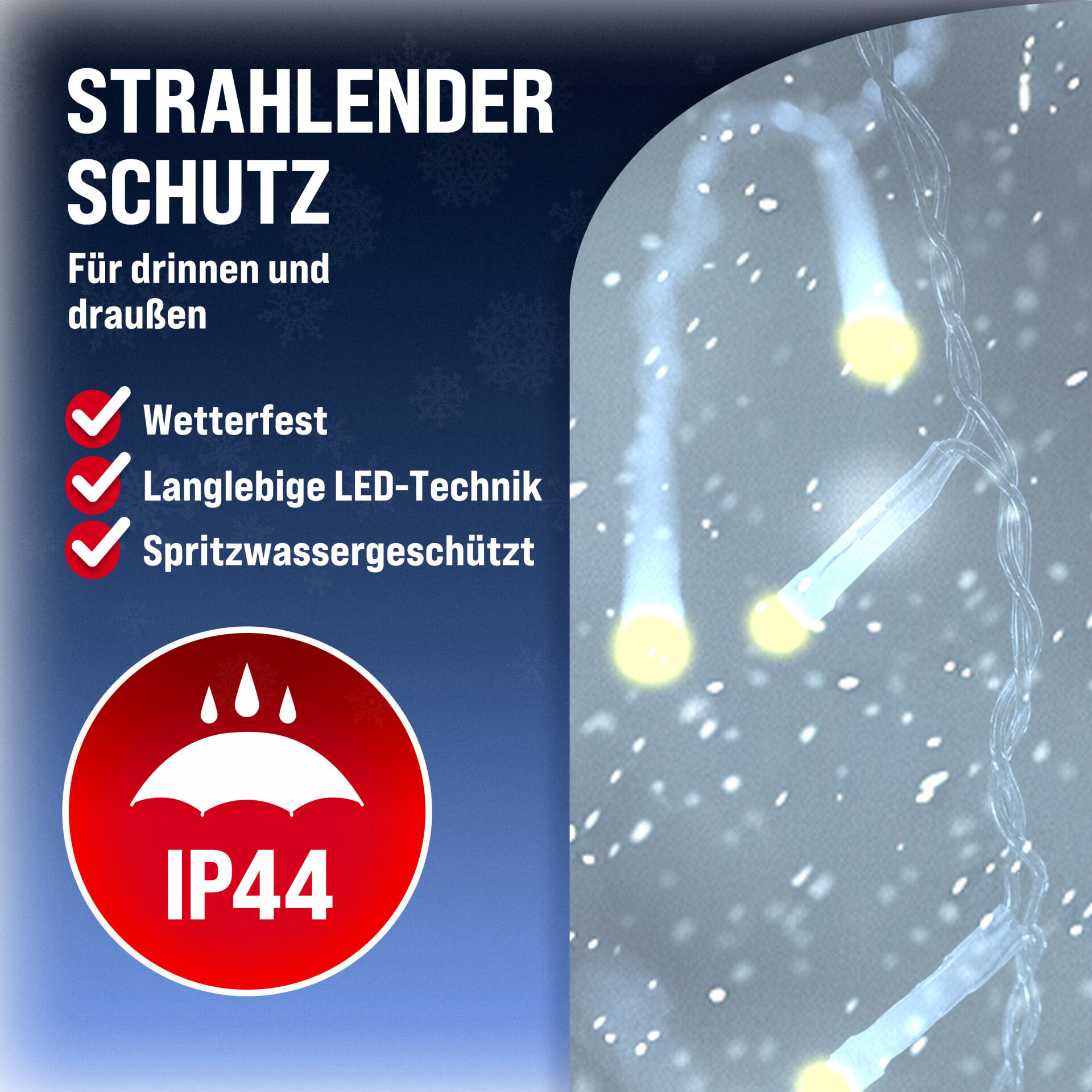 Lichterkette Weihnachten Warmweiß 40m transparent