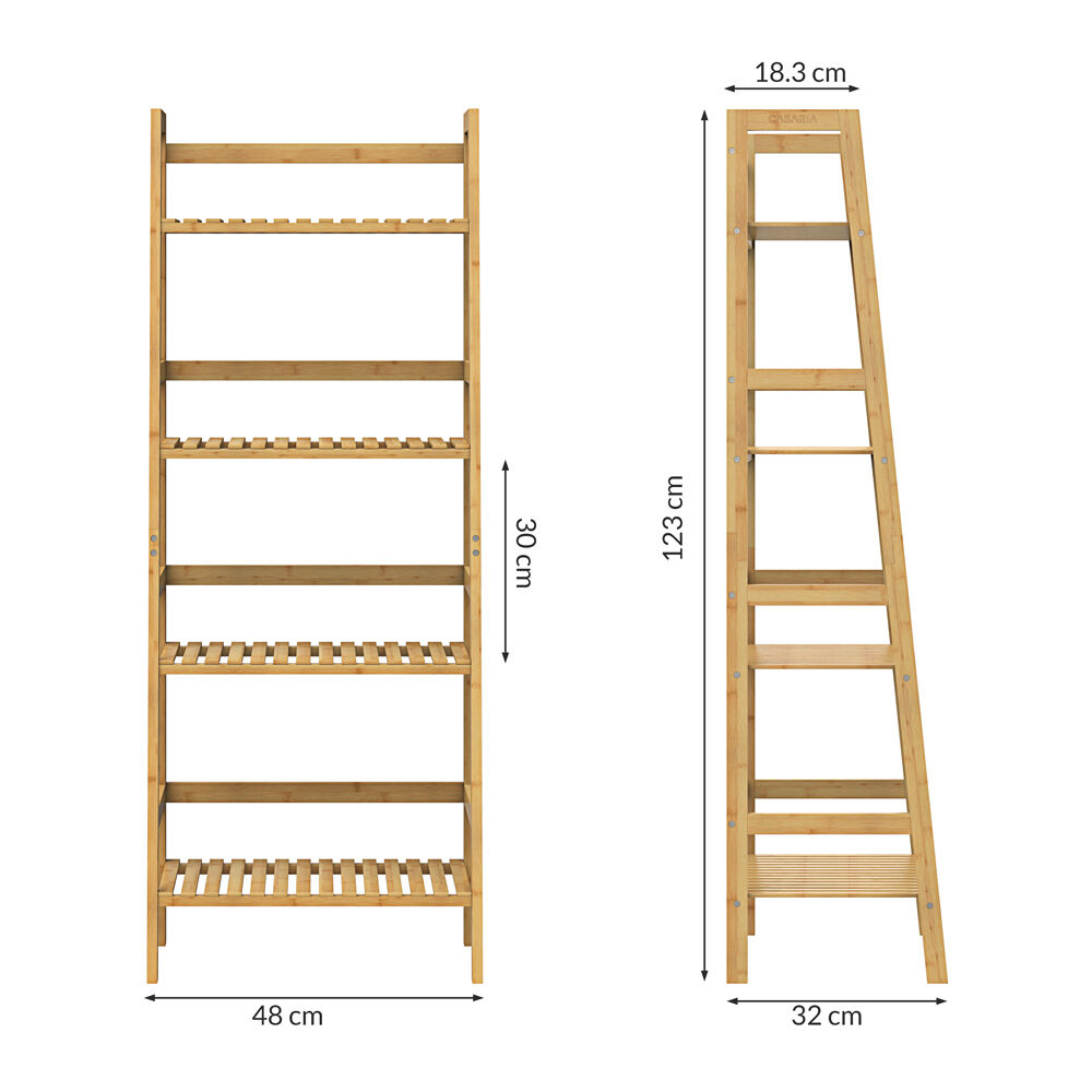 Standregal Bambus 123x48x32cm