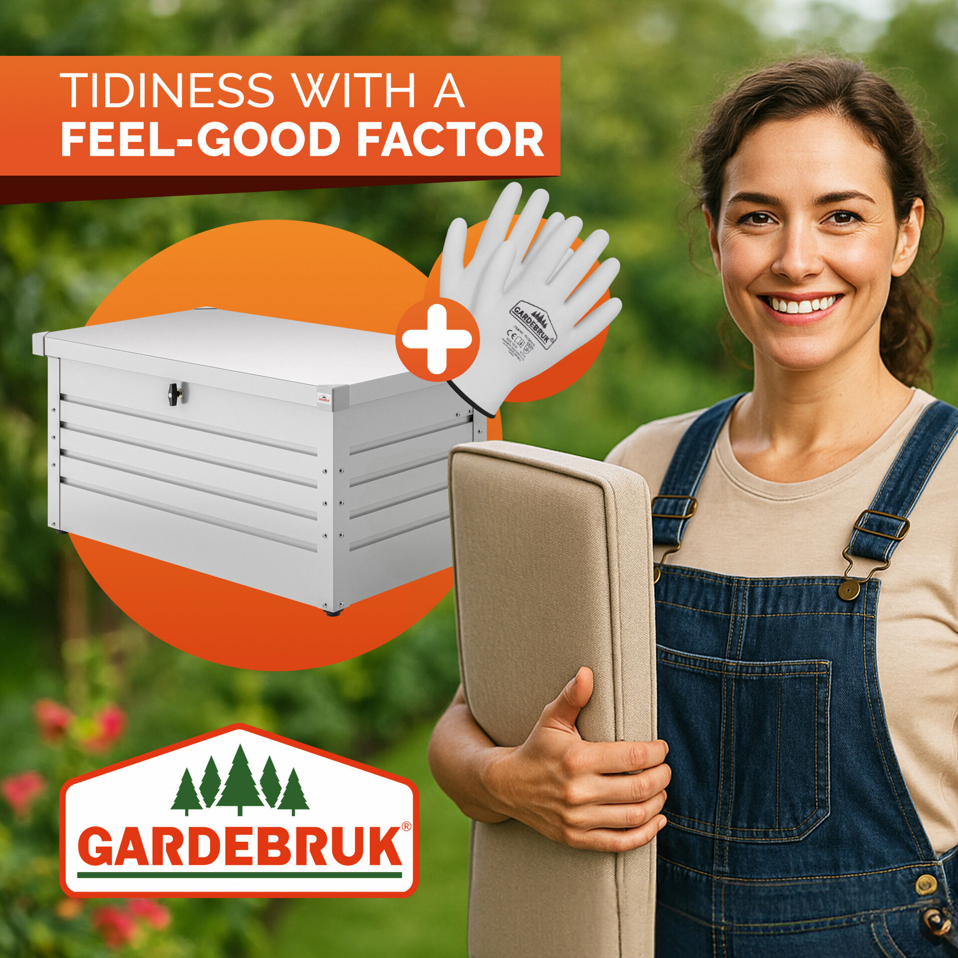 Gartenbox Metall 385L Hellgrau wasserdicht abschließbar