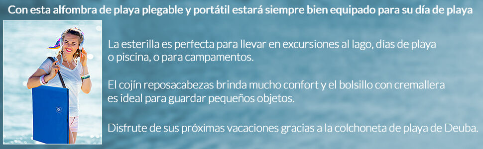 Strandmatte Blau 158x56x46cm