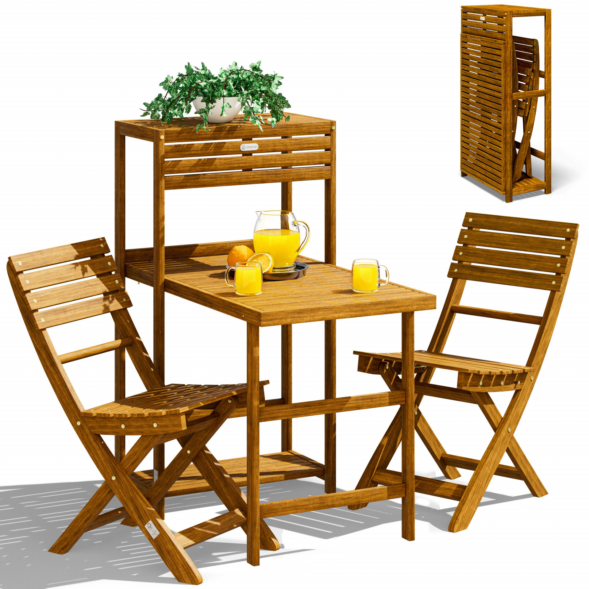 Garten-Sitzgruppe 3-tlg Akazienholz FSC®-zertifiziert klappbar