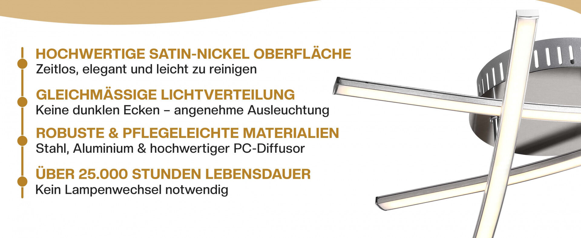 LED Deckenleuchte Tigull 4-flammig