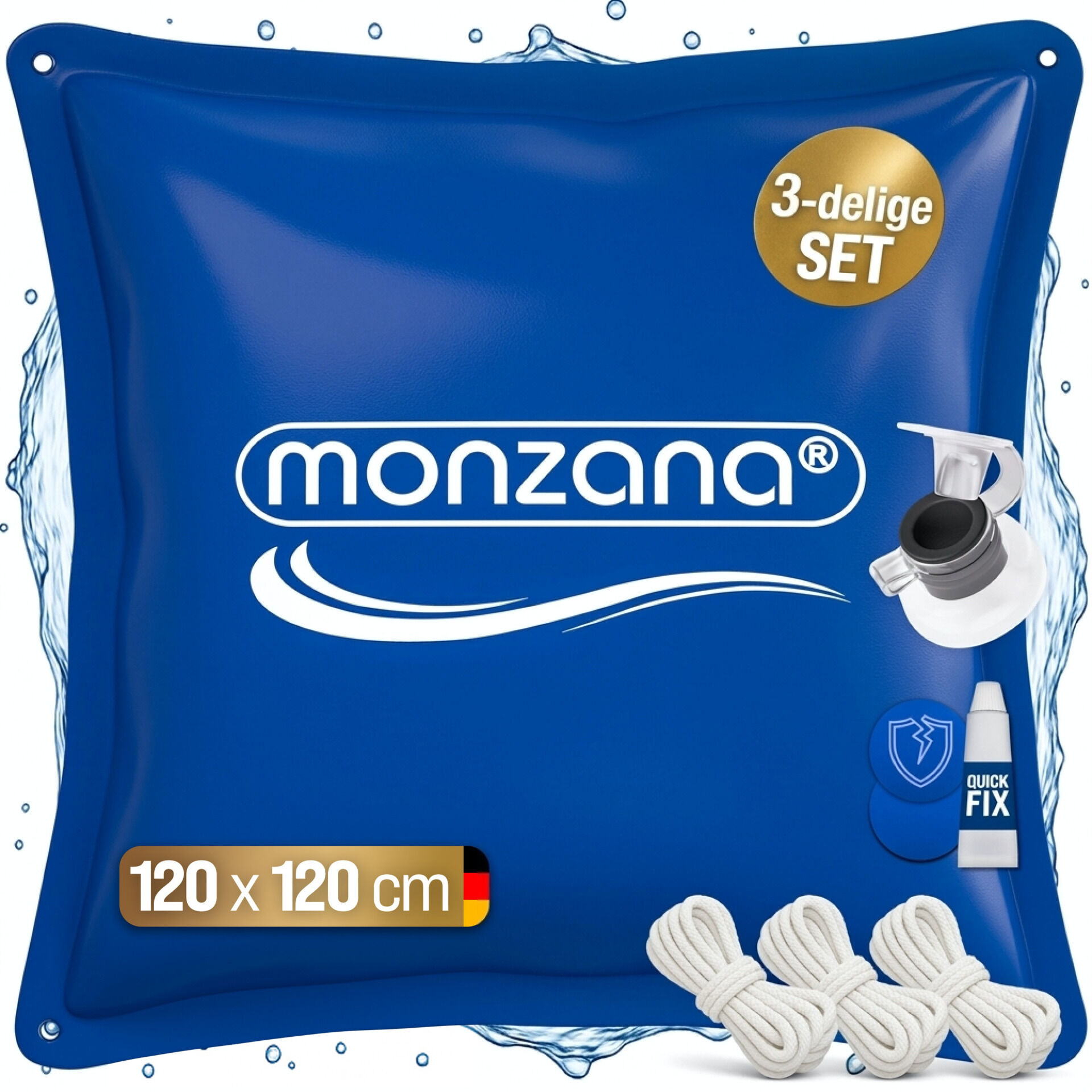 Poolkissen 3er-Set Blau 120x120cm -20°C