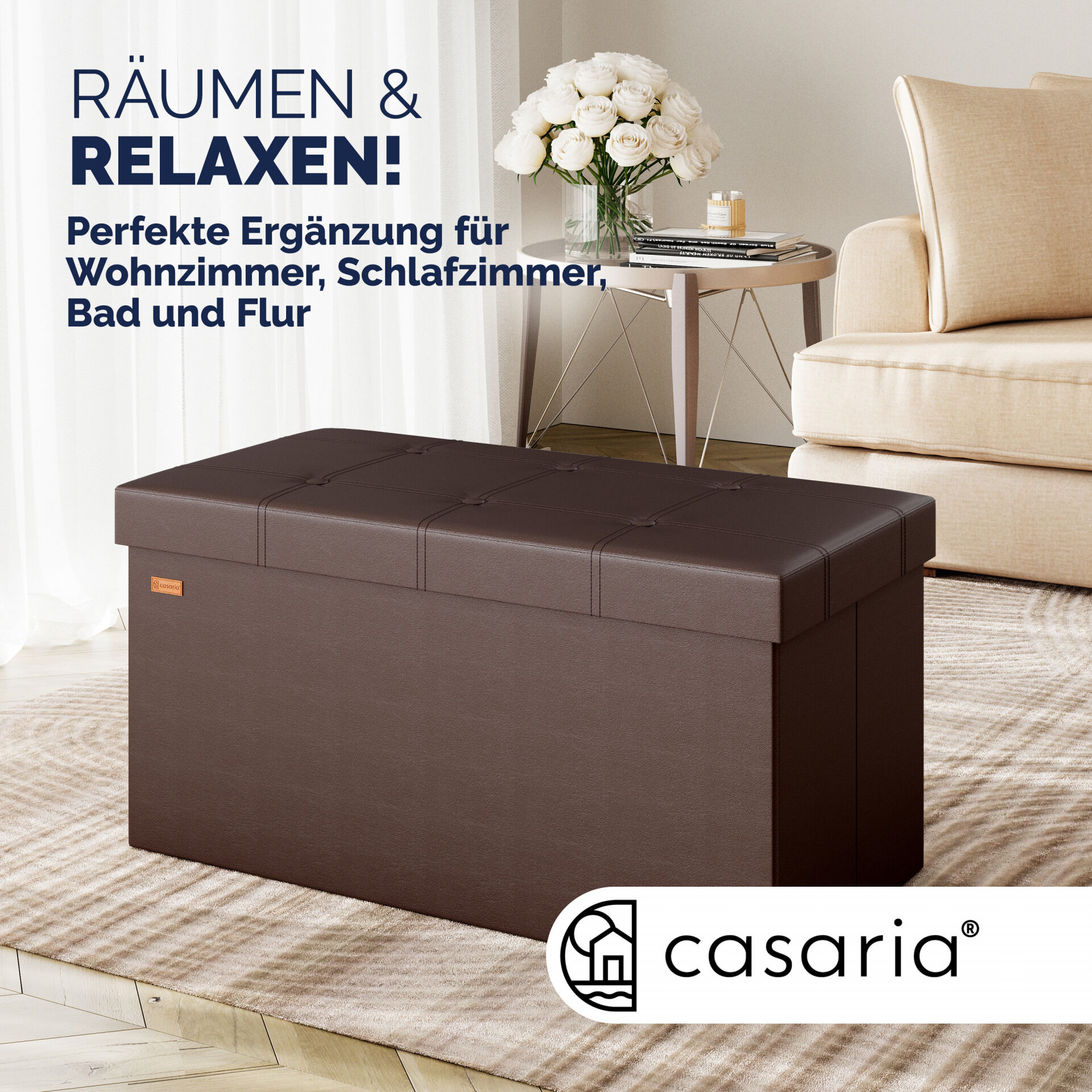 Sitzbank Braun 80x40x40cm MDF faltbar