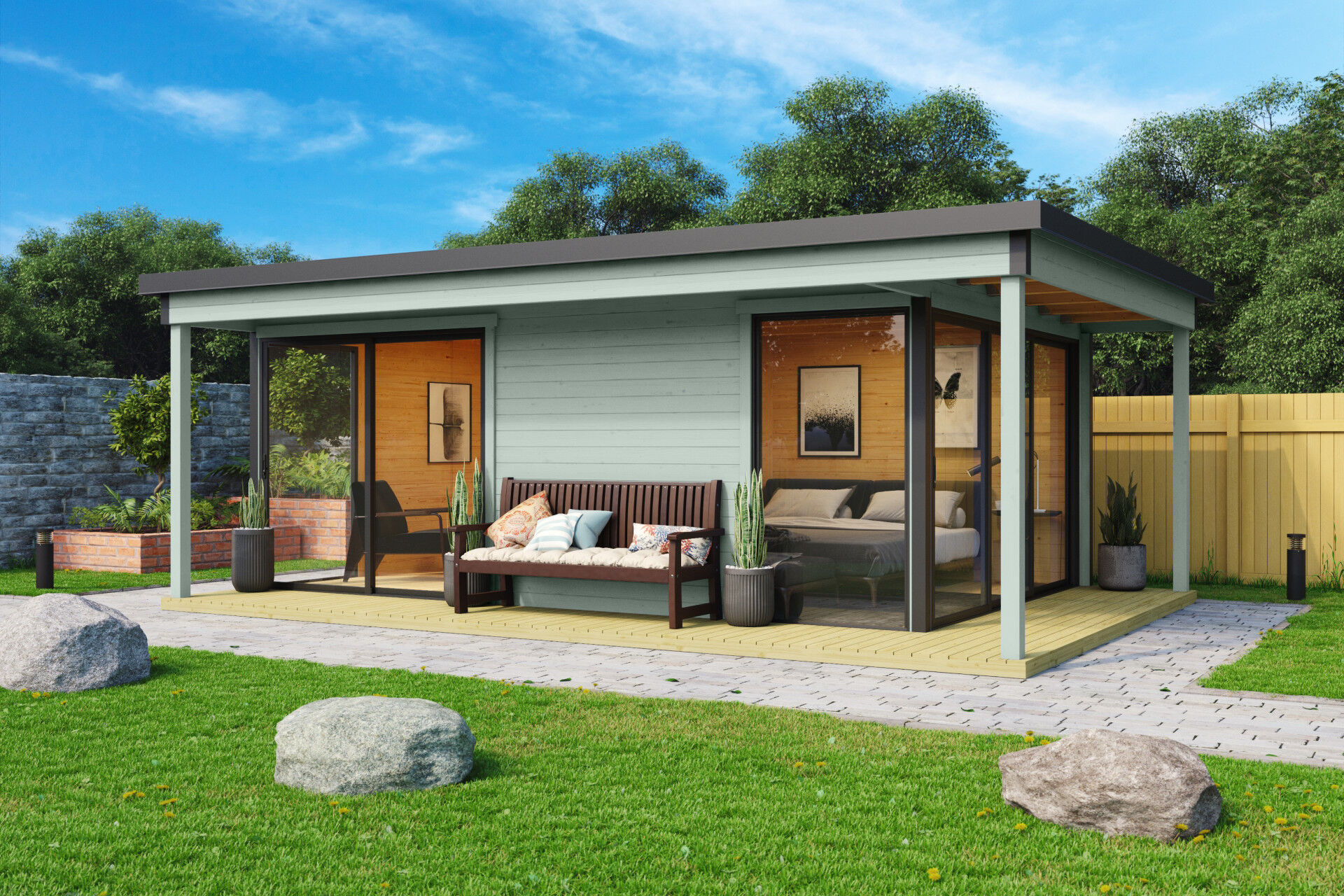 Lasita Maja Gartenhaus Domeo 3 Loggia