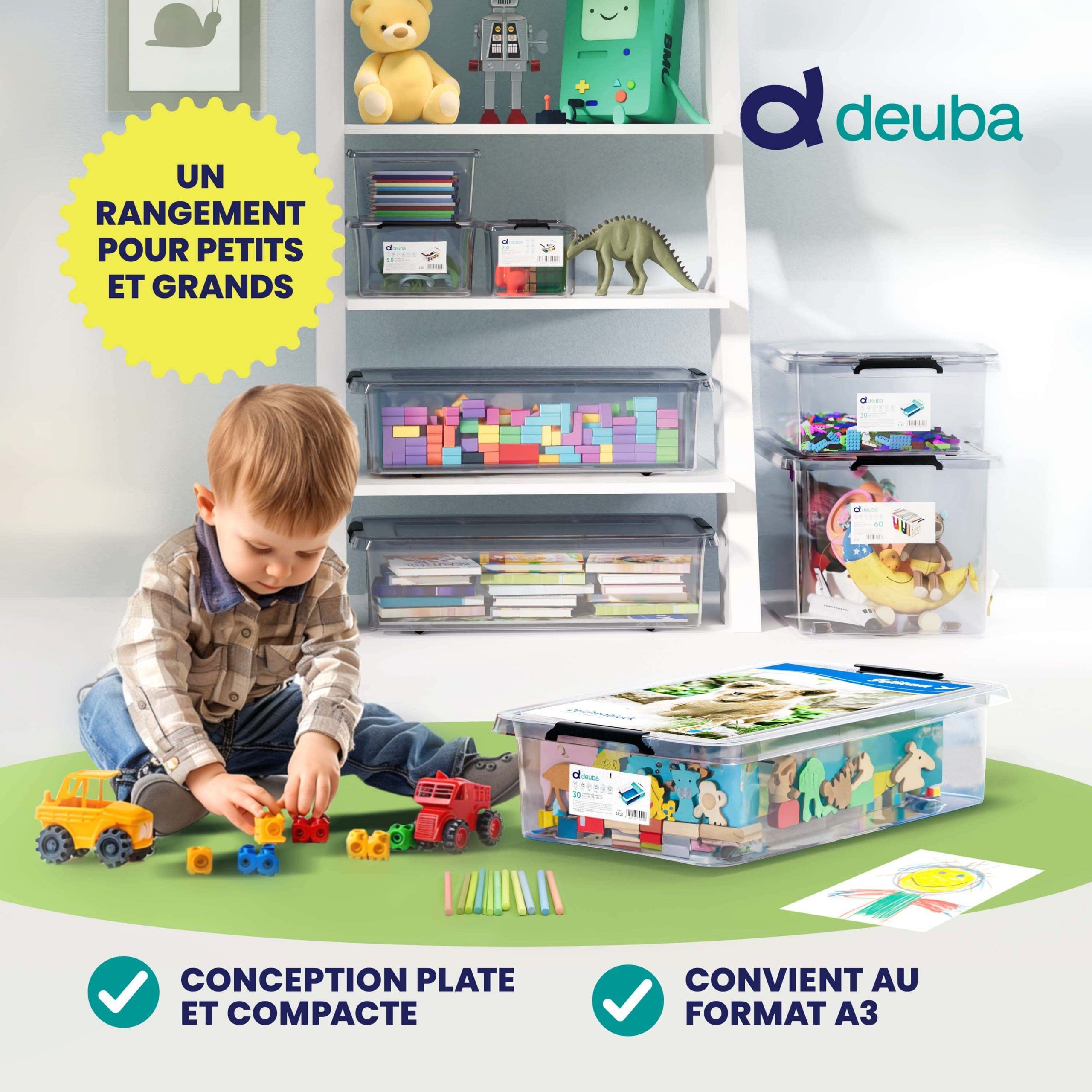 Aufbewahrungsbox Transparent 60x40x17cm 30L stapelbar