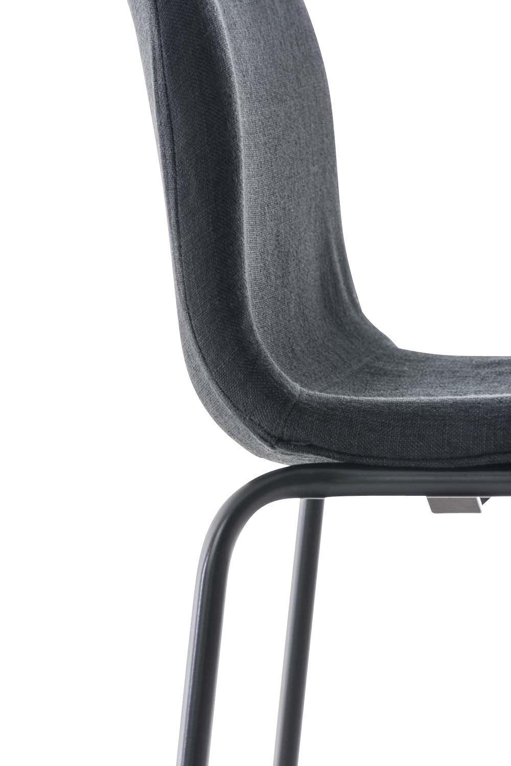 2er Set Barhocker Hoover Stoff 4-Fuß Gestell schwarz, dunkelgrau