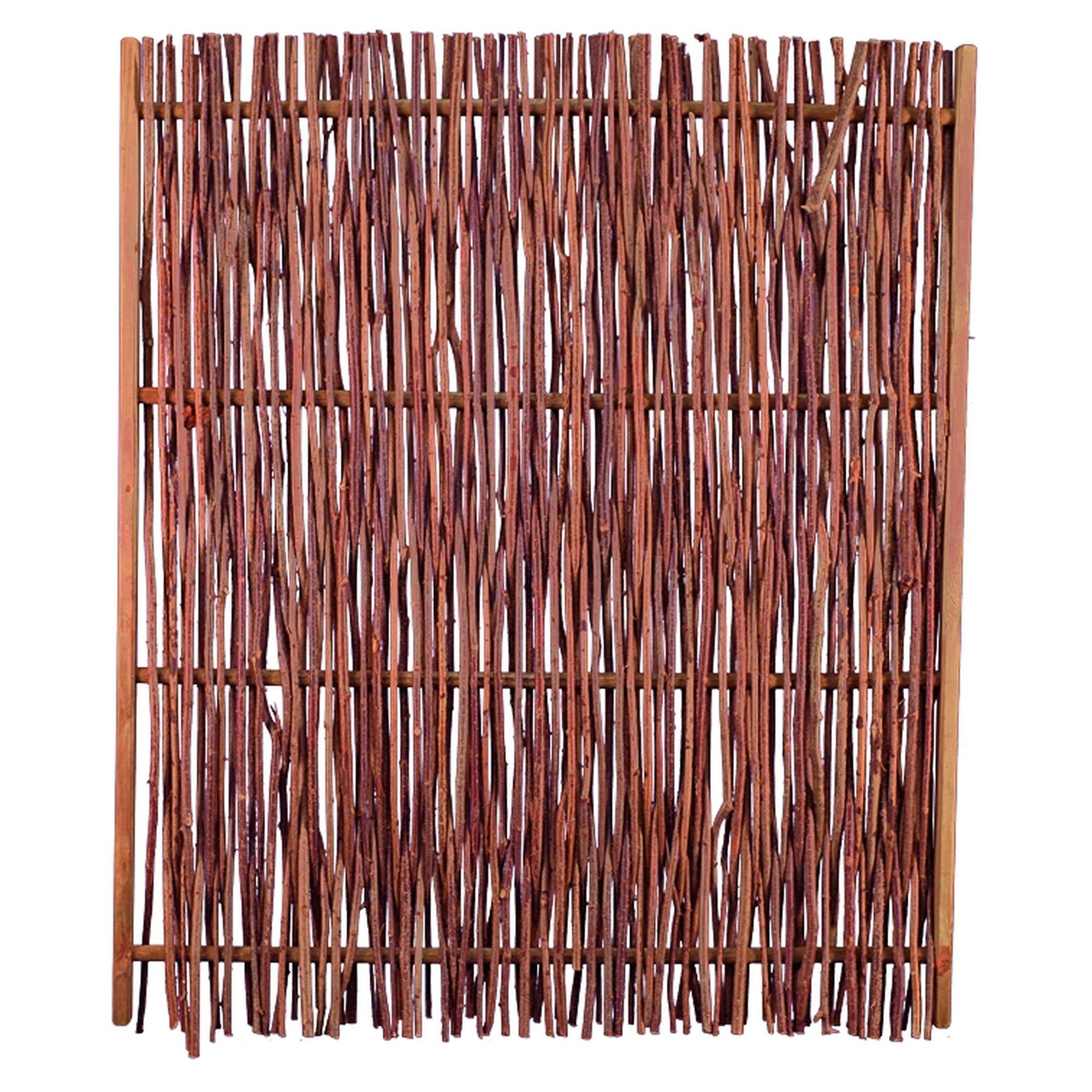 PEPE Haselnusszaun, 120 x 140 cm, Haselnussruten, Rahmen ca. 45 x 25 mm, braun gebeizt