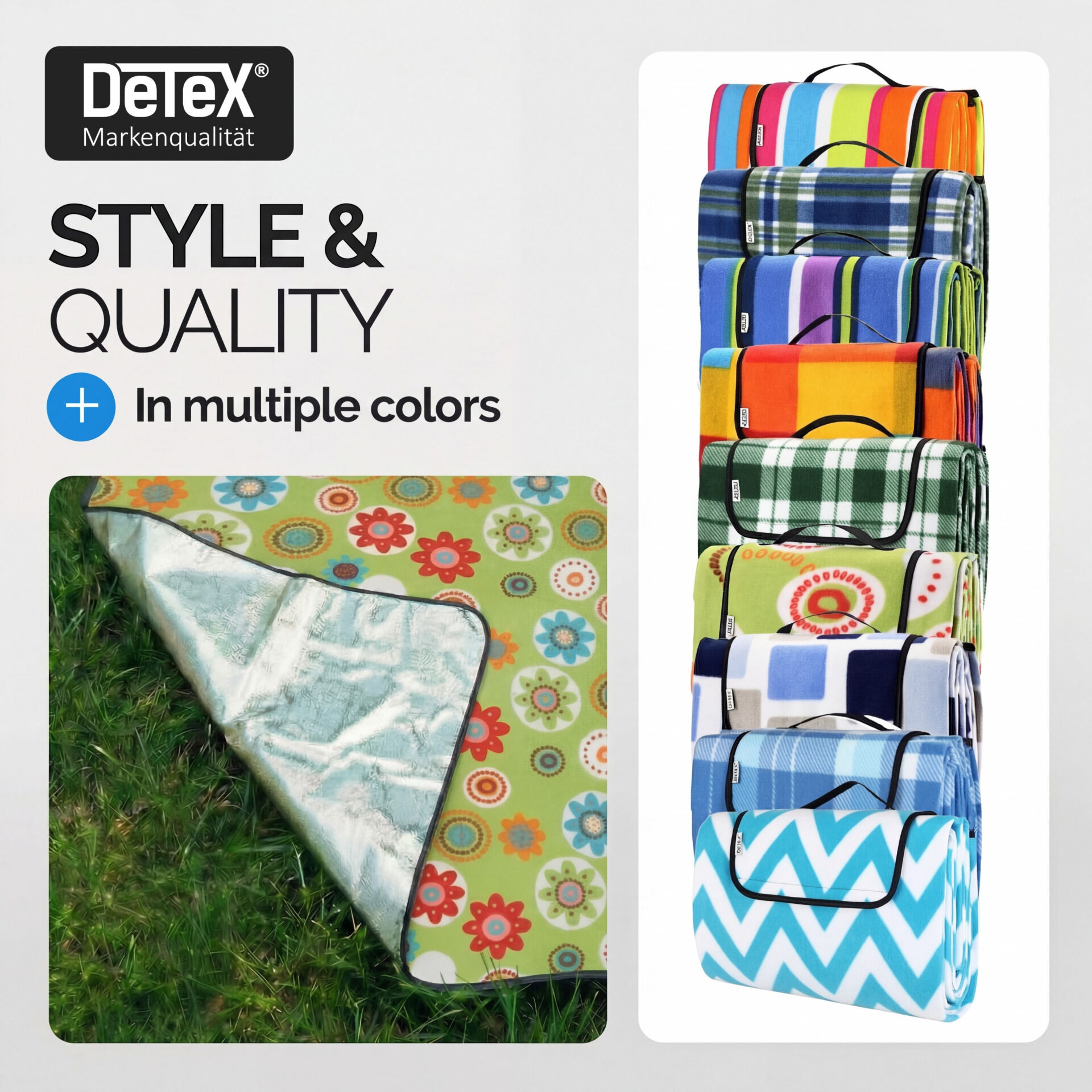 Picknickdecke Blumen 2x2m