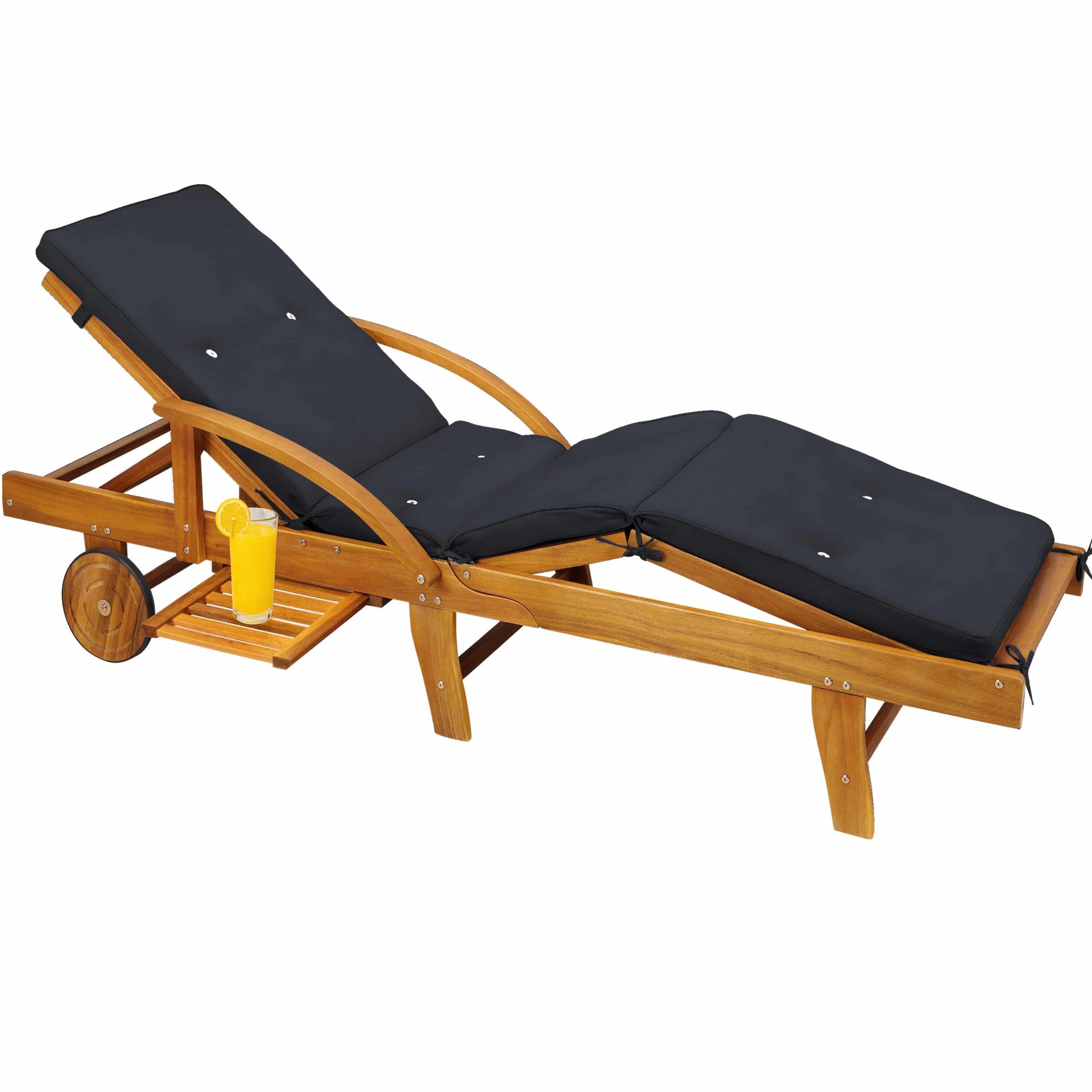 Gartenliege Tami Sun® Akazie inkl Auflage Anthrazit