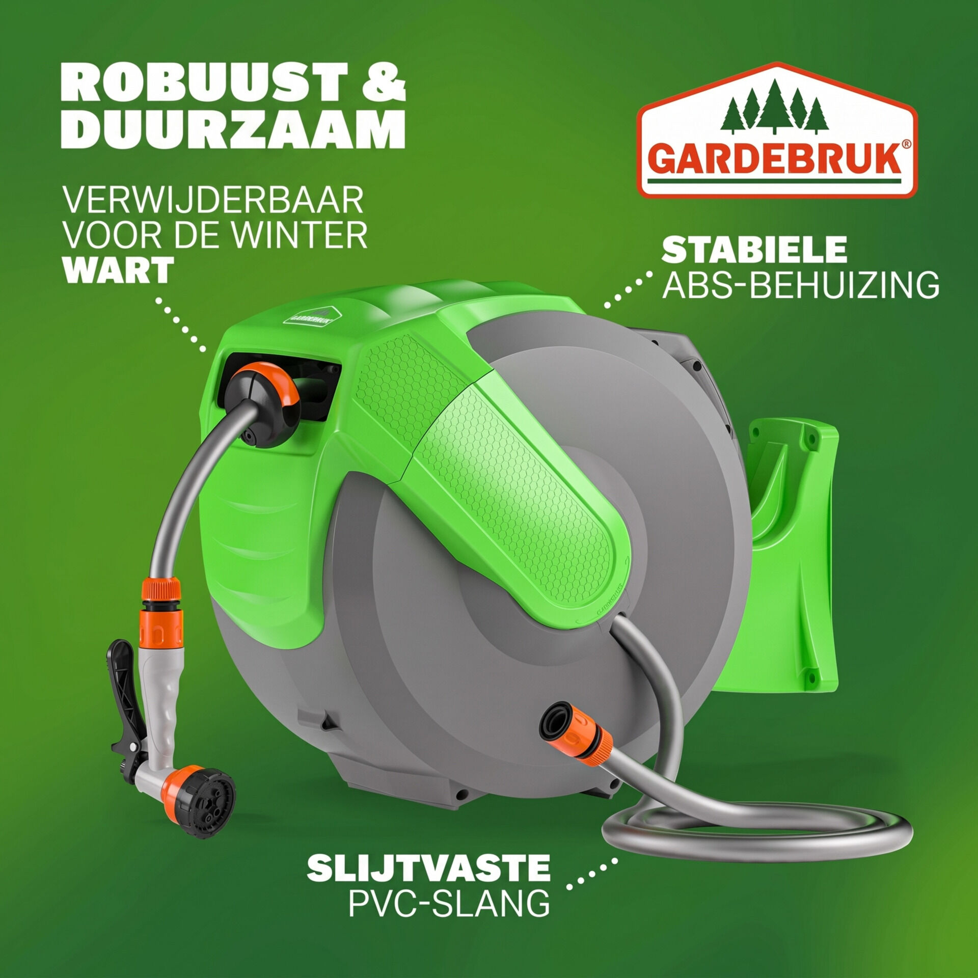 Wasserschlauchaufroller inkl Schlauchspritze 20m + 2m Zuleitung