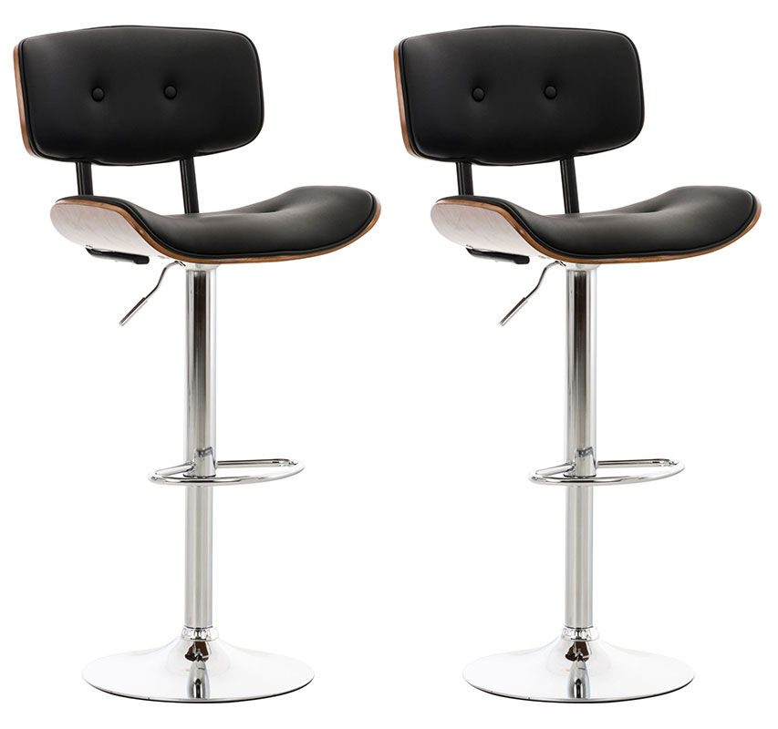 2er Set Barhocker Sarnia Kunstleder, walnuss/schwarz