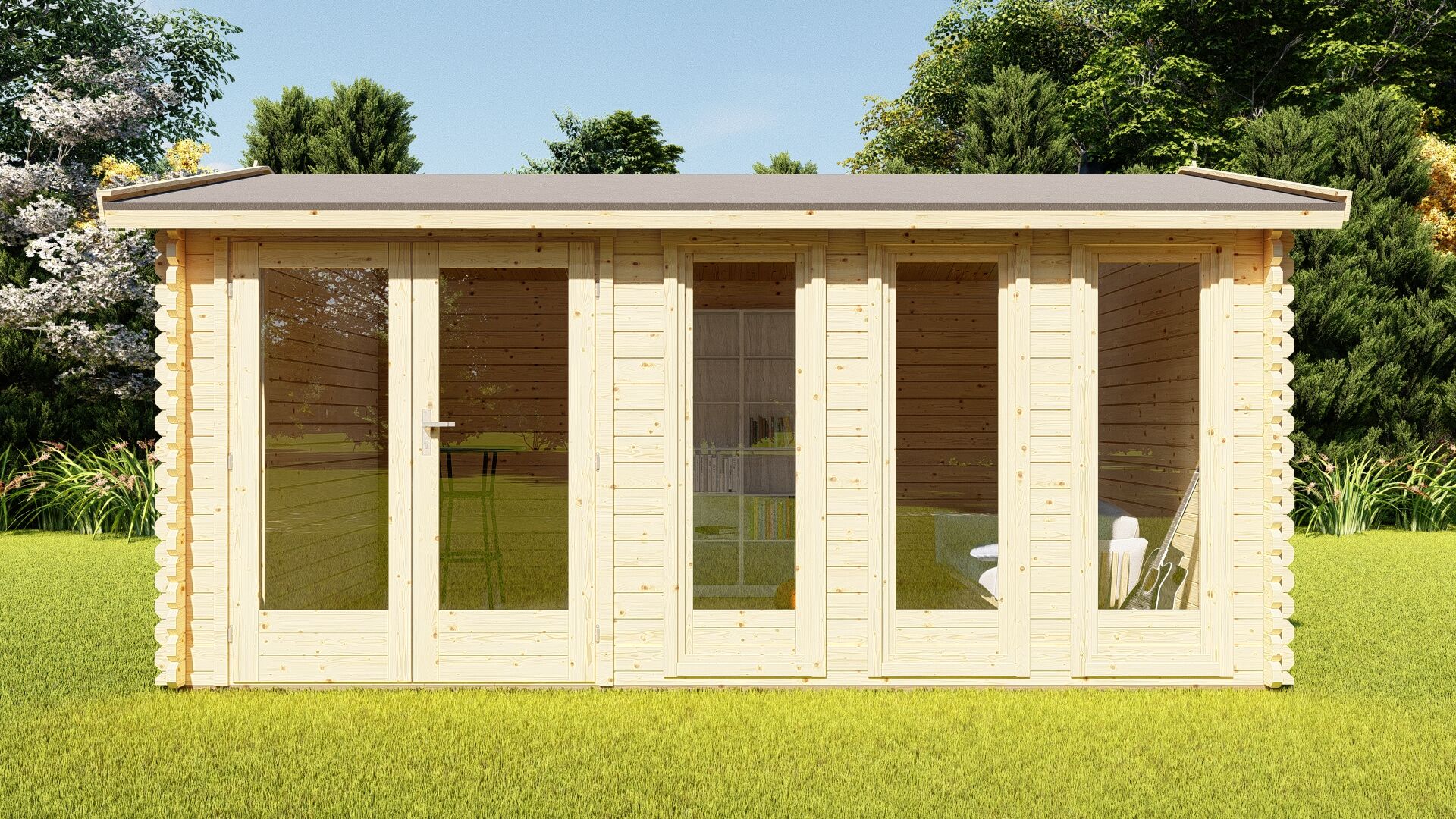 Gartenhaus York 14 Frontansicht