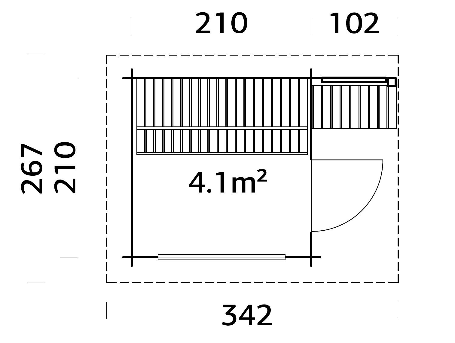 Palmako Pultdach Saunahaus Sanna 4,1 m2
