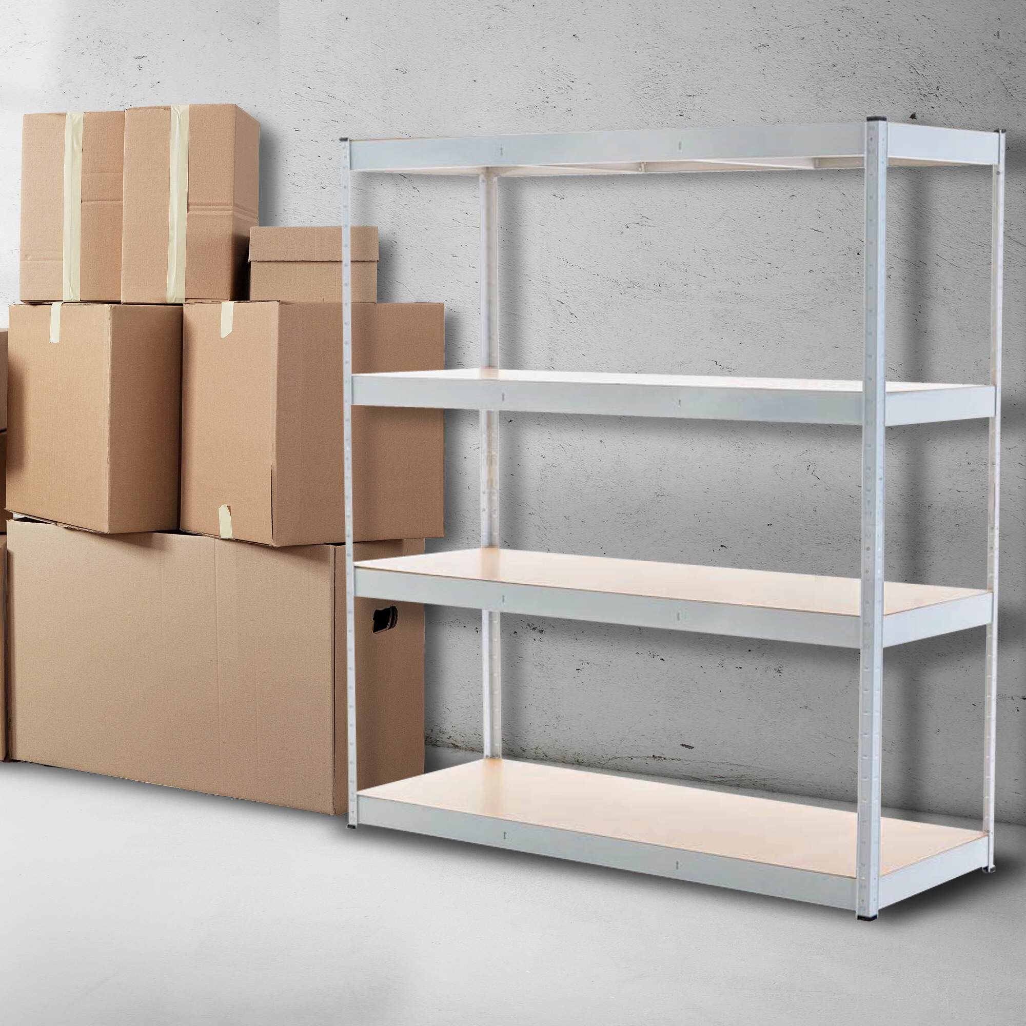 Schwerlastregal 160x60x180 cm, weiß