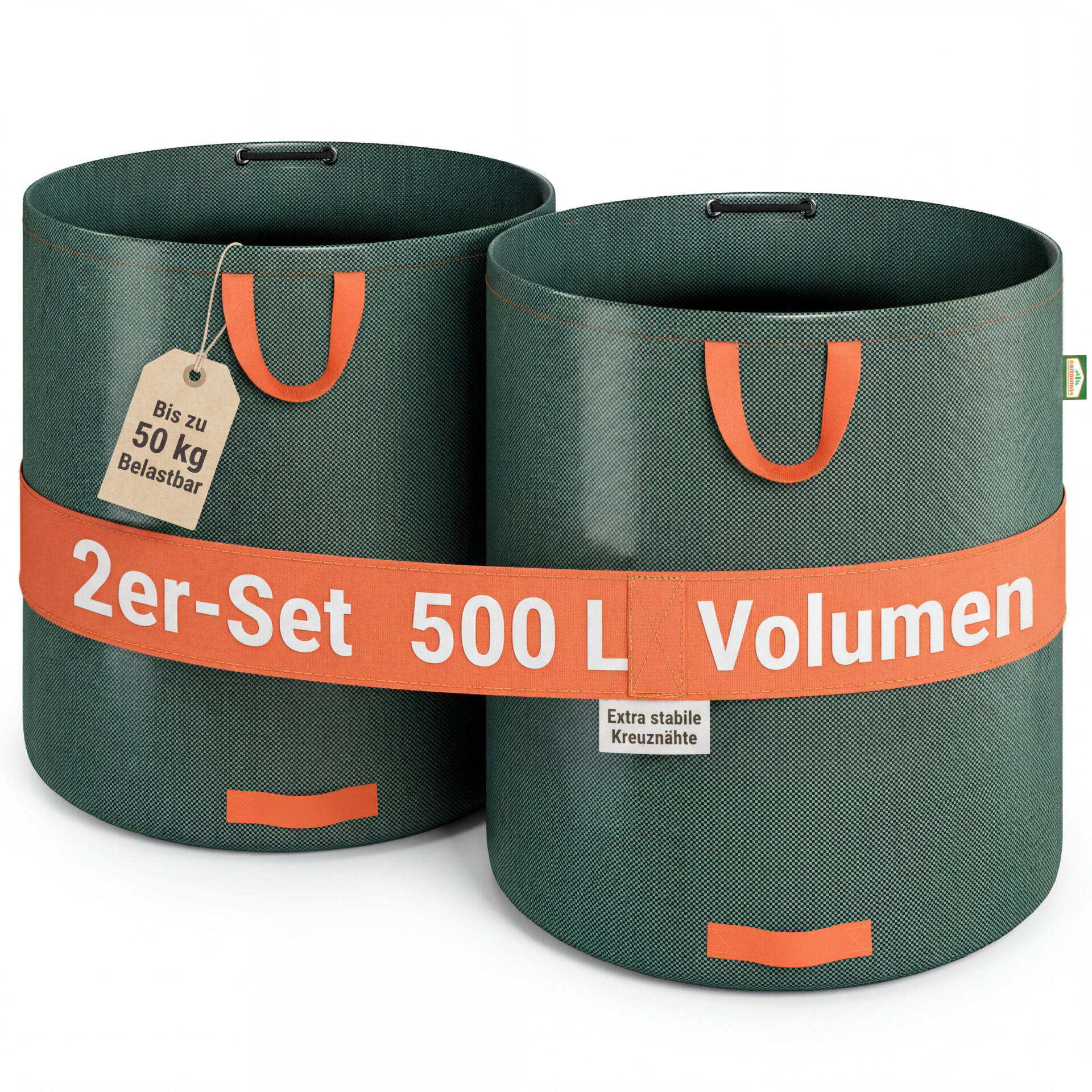 Gartenabfallsack 2er-Set Grün je 500 Liter