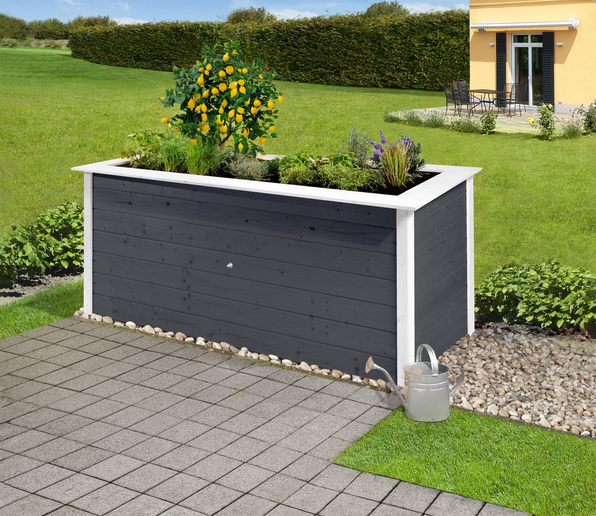 weka-Profi-Hochbeet 669 C, anthrazit/weiss, 28 mm