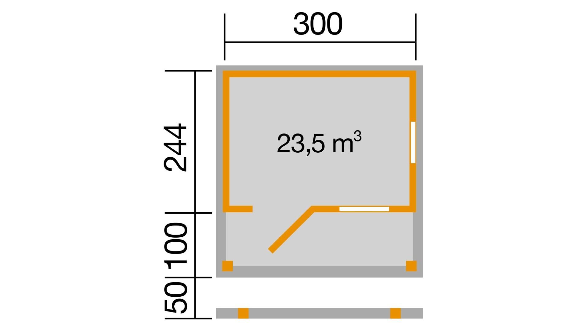 weka Gartenhaus 820 A 3,4x4,0m