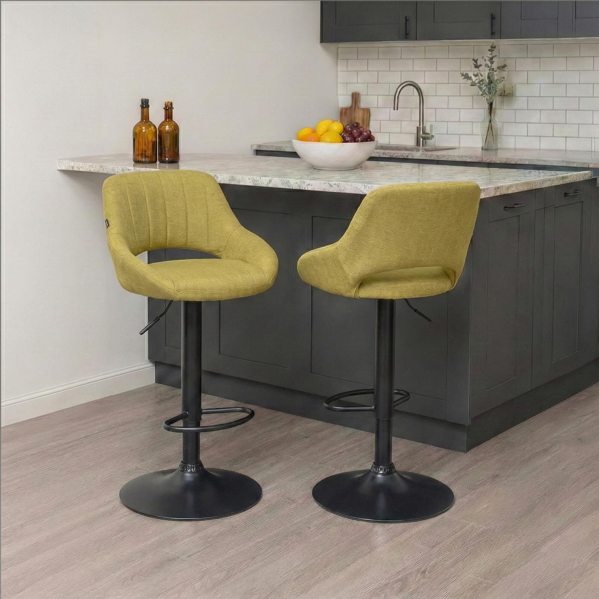 Barhocker Milet Stoff schwarz, grün