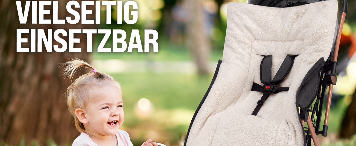 Babyfußsack Anthrazit gefüttert Kinderwagen geeignet