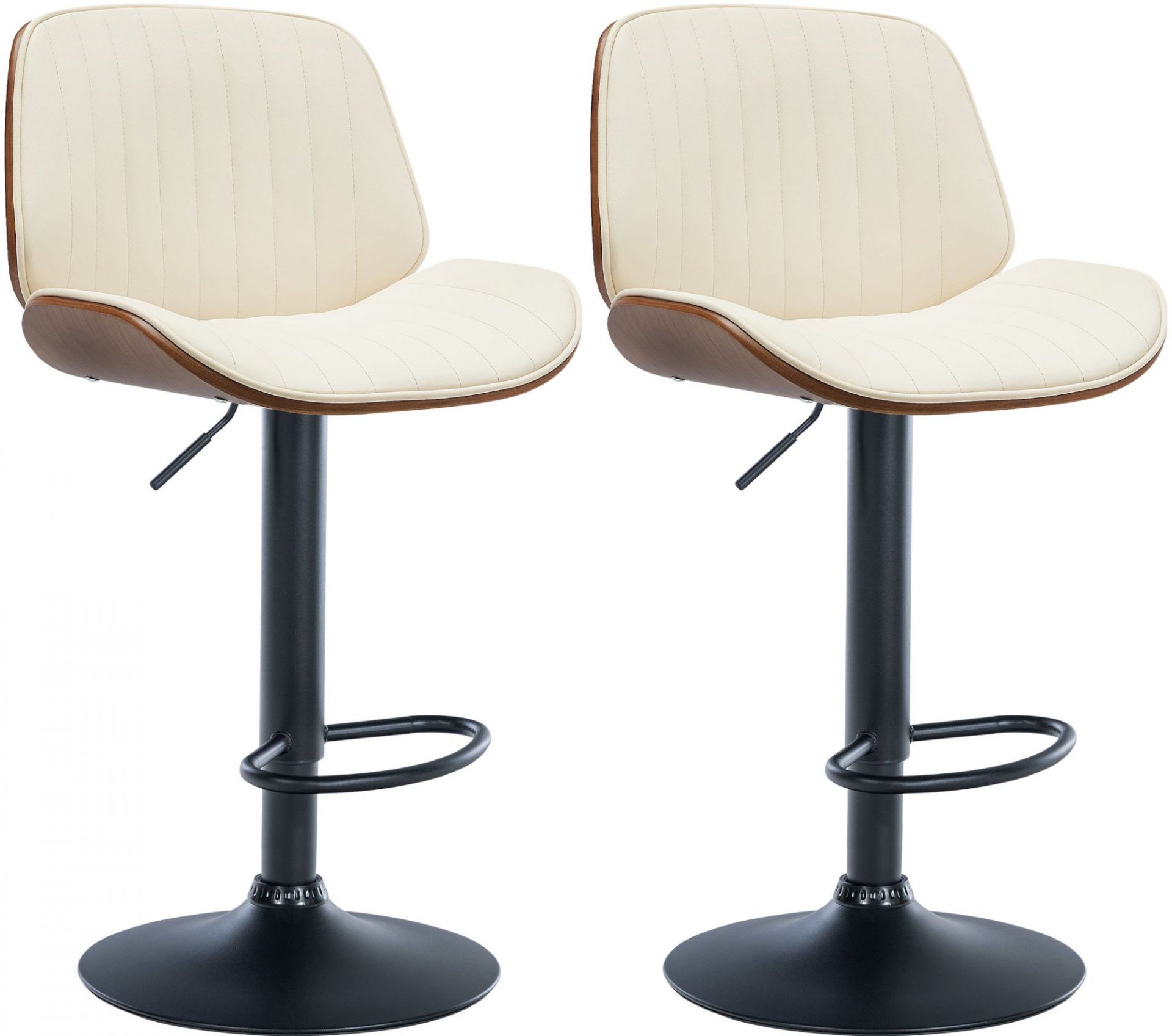 2er Set Barhocker Nova Kunstleder, walnuss/creme