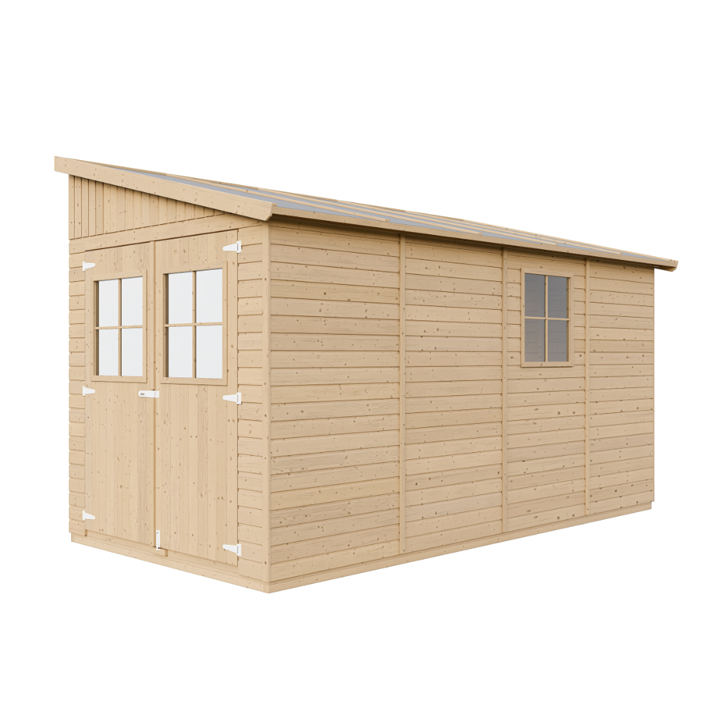 Gerätehaus Edda M340 – Gartenhaus Holz 201 x 395 cm – 8 m2