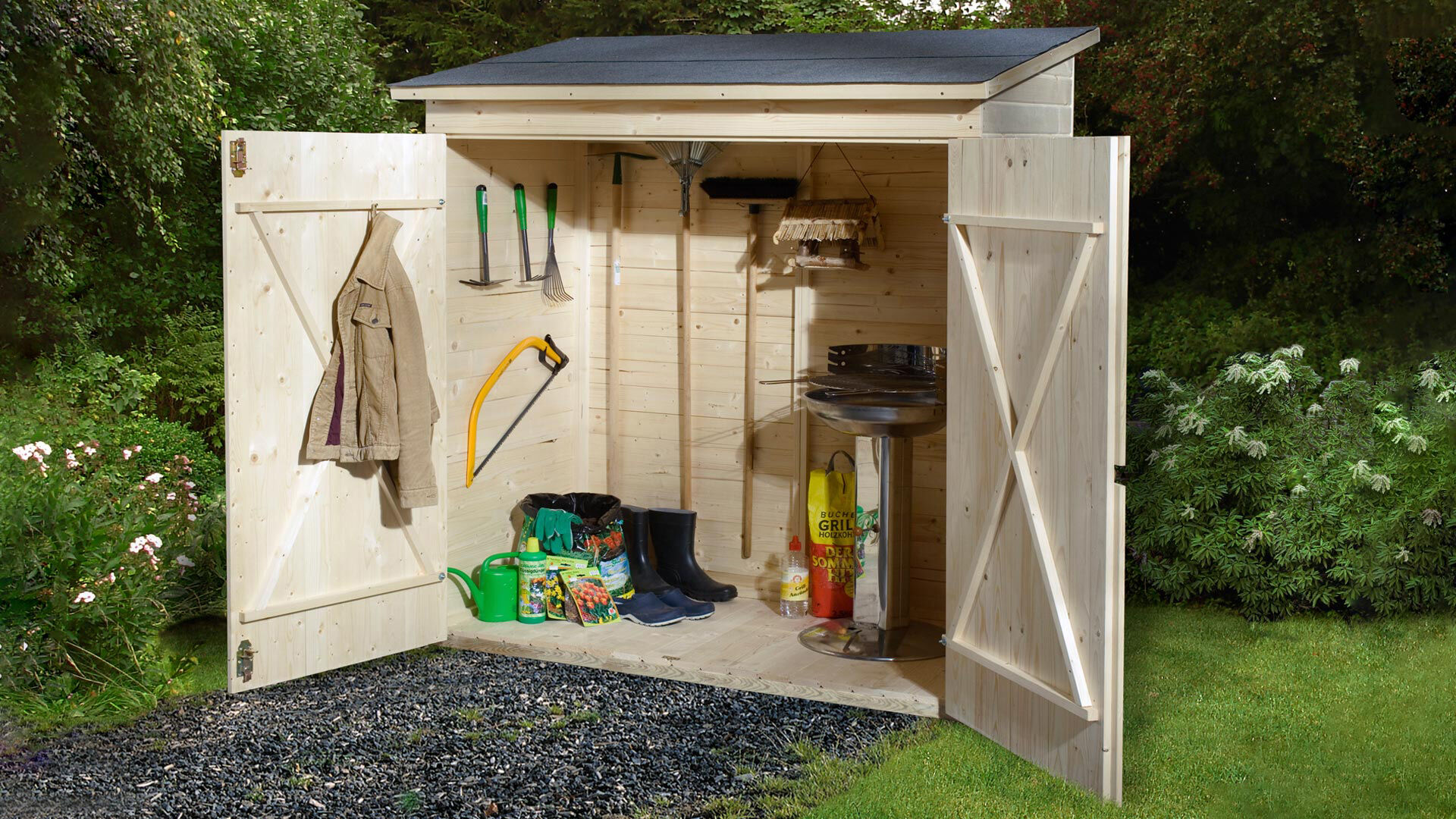 weka Garten-/Terrassenschrank 361 Gr.2 Flachdach, 14mm, DT