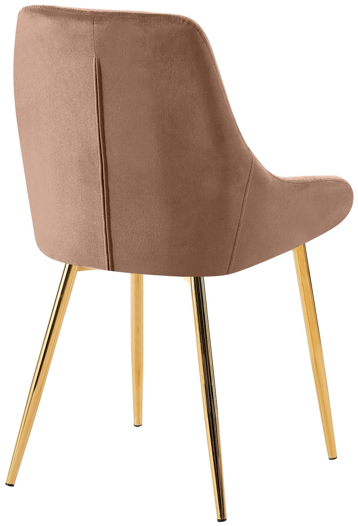 Esszimmerstuhl Elmira Samt gold, braun