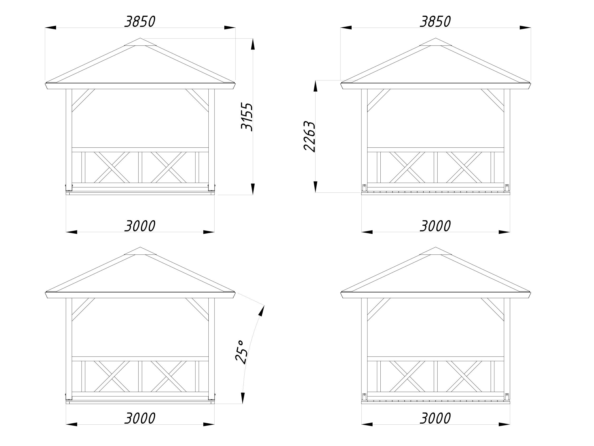 Palmako Pavillon Betty 9,0 m²