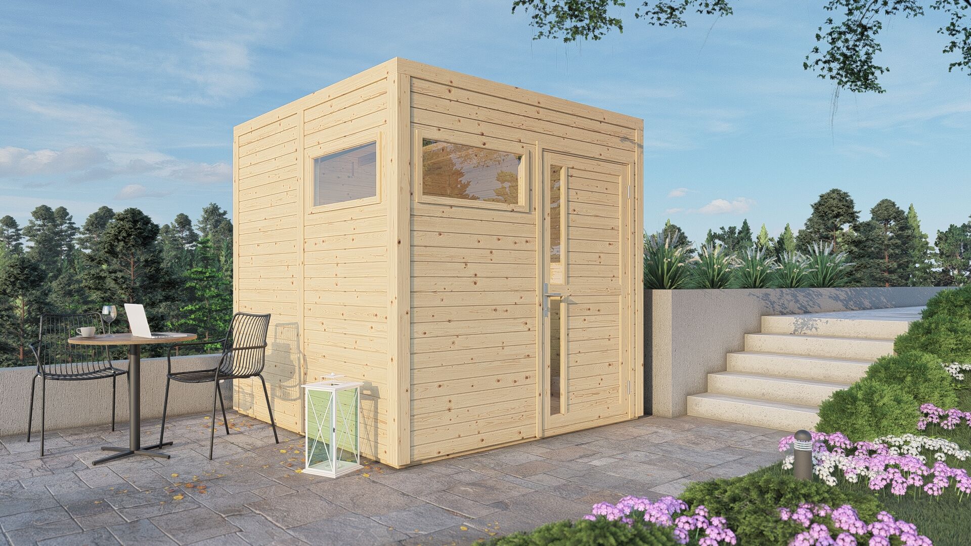 Gartenhaus Cubus 2 naturbelassen 226 x 234 cm