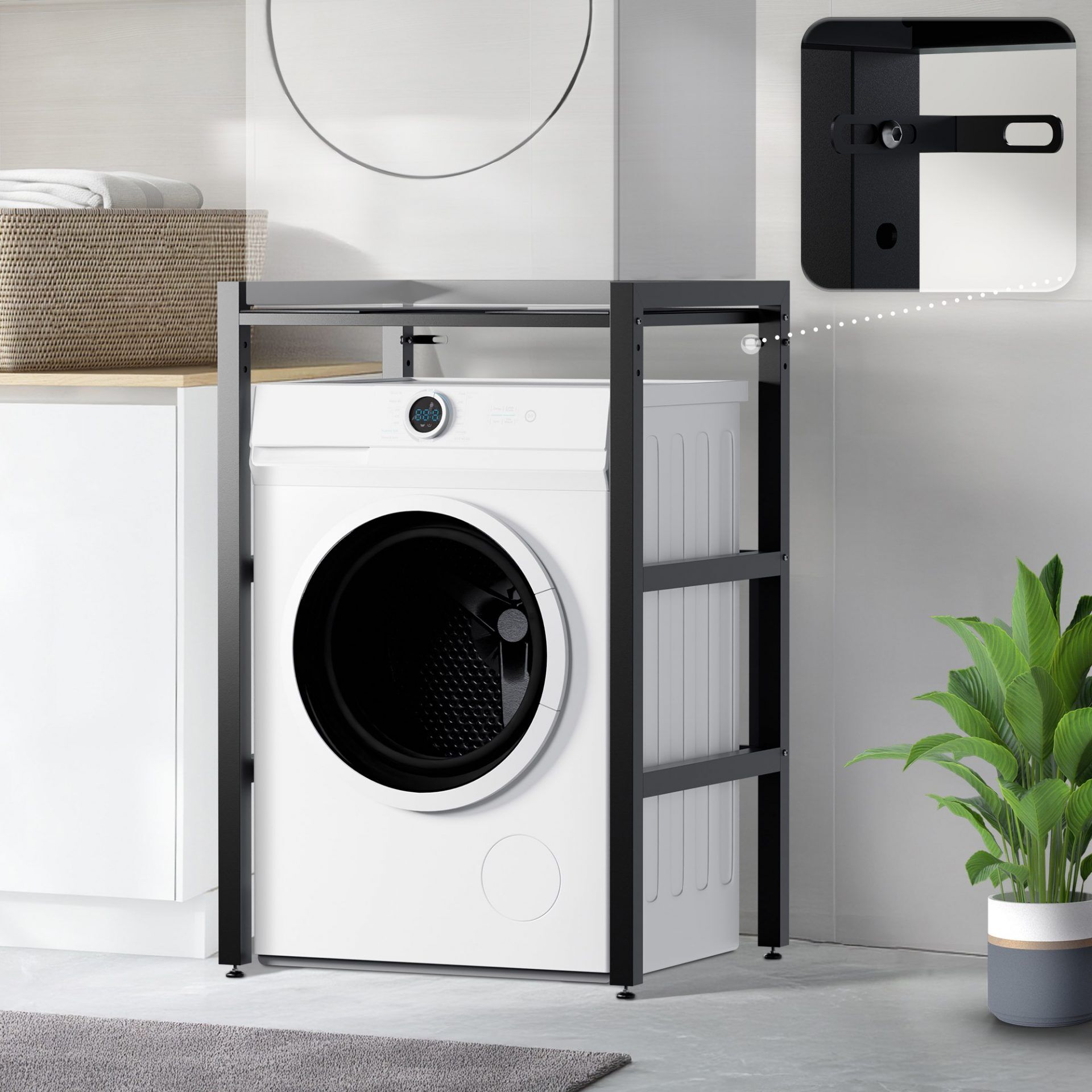 Waschmaschinenregal Gannet, schwarz