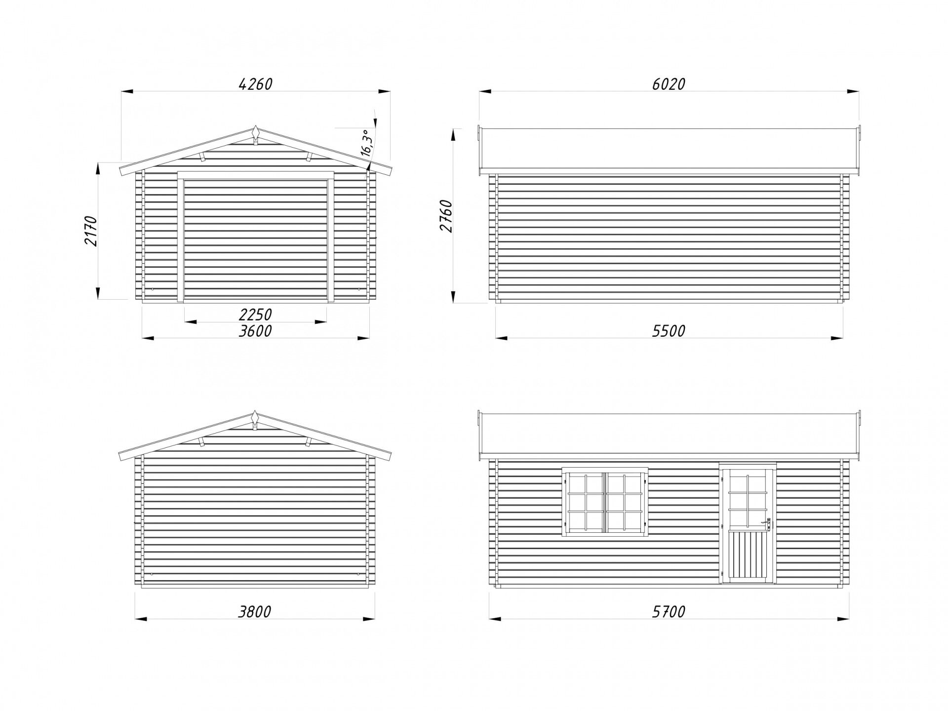 Palmako Holzgarage Roger 19,0 m²