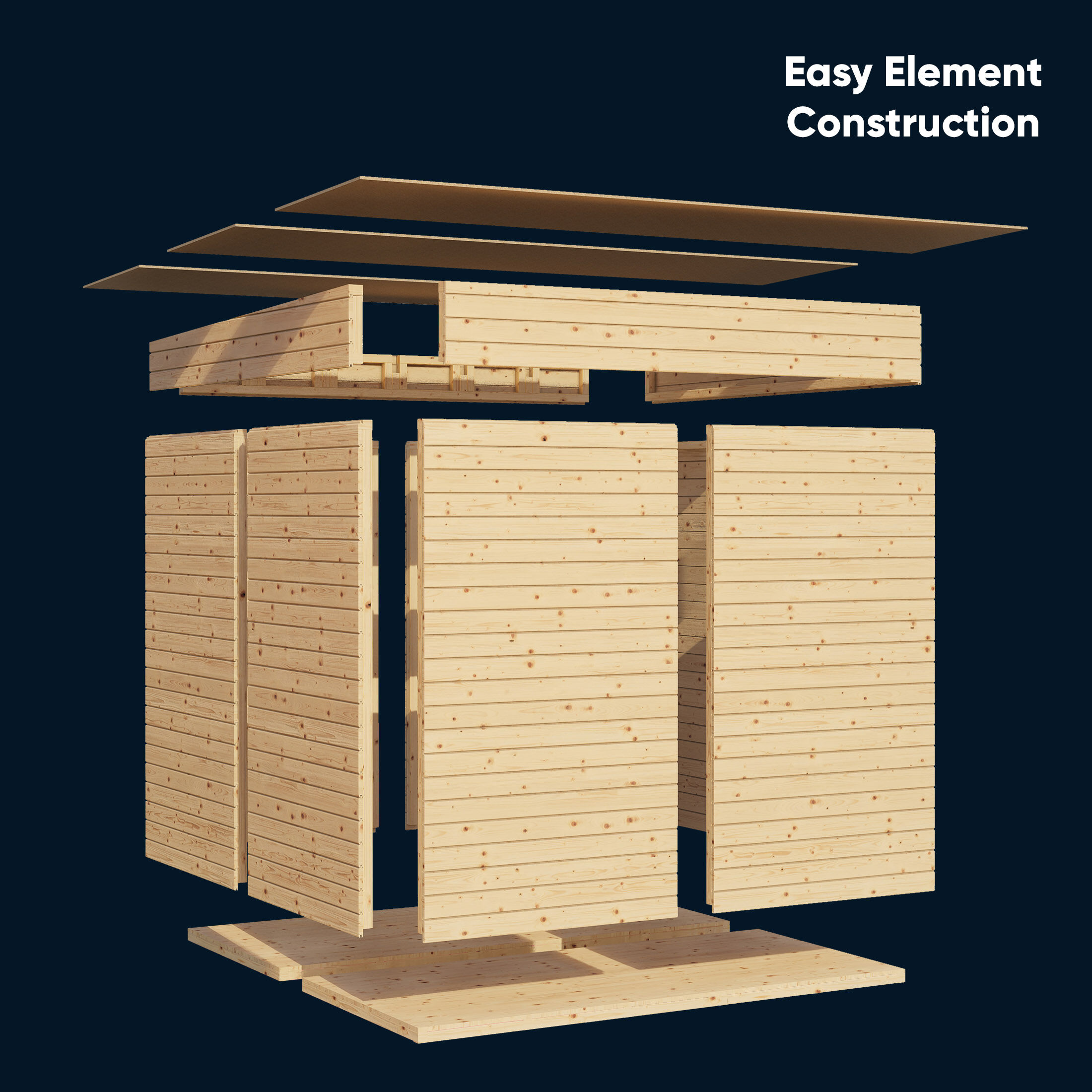 Gartenhaus Holz Concept naturbelassen 297 x 234 cm