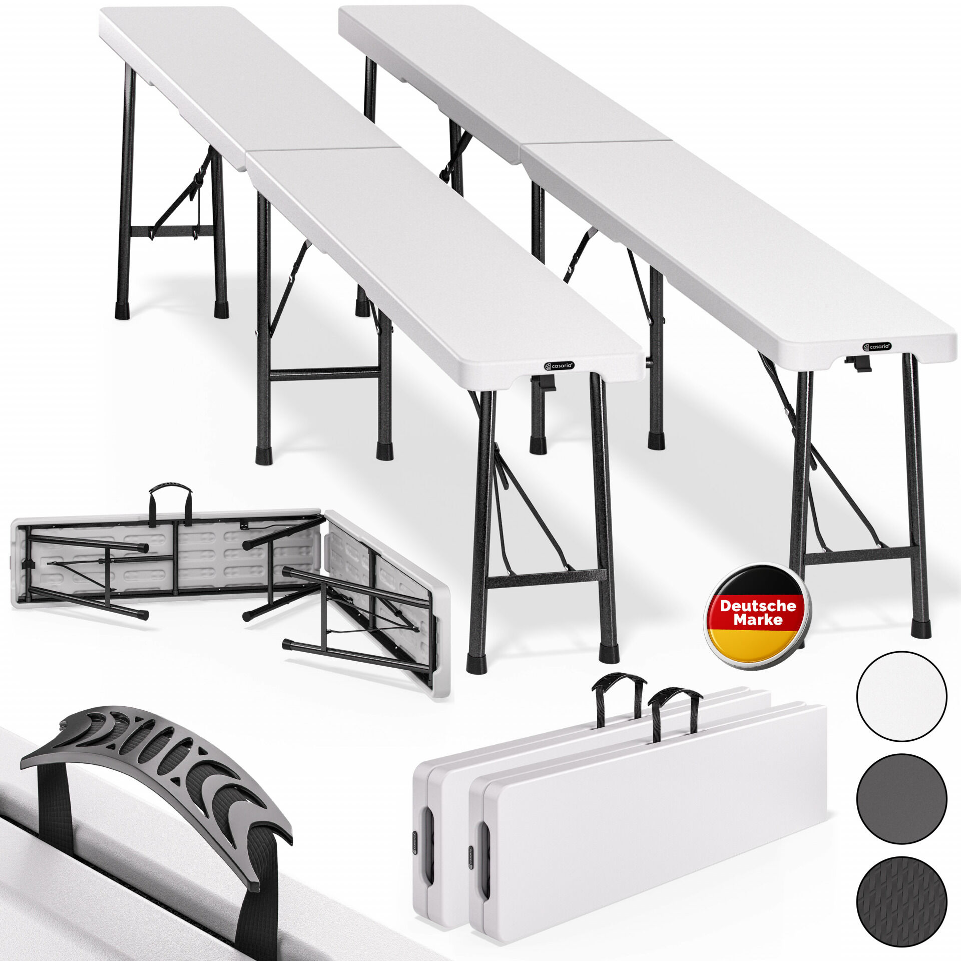 Bierbank 2er-Set klappbar platzsparend für 8 Personen 200kg je Bank